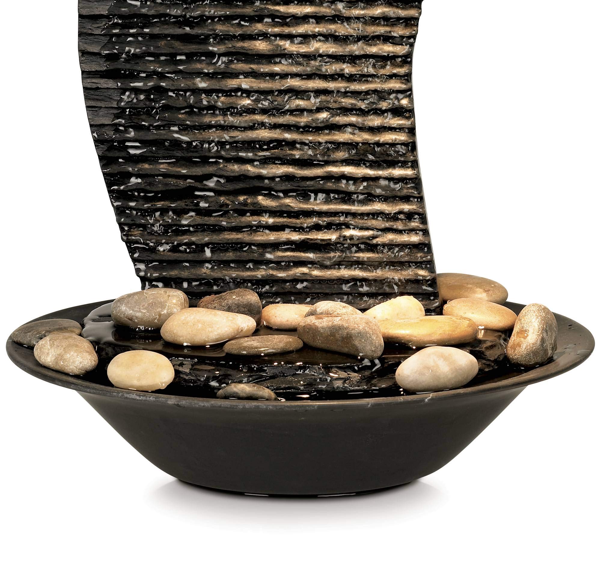 Water Ripple Japanese Zen Indoor Tabletop Fountain 17 1/4" High with