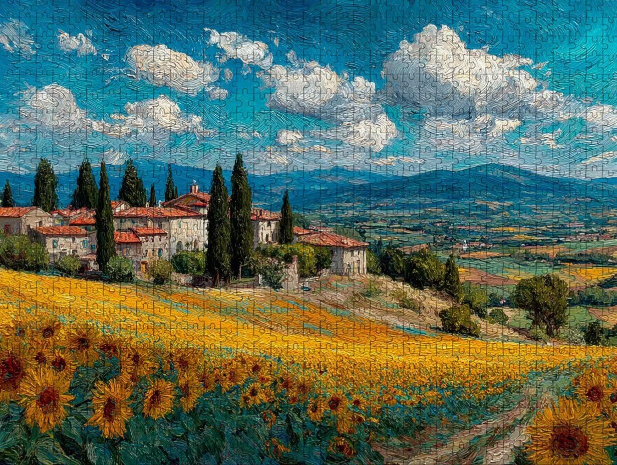 Puzzle Arte con Scatola Paesaggio, Campo Puzzle Legno 6000 Pezzi Adulti 179x105cm, Attività di Intrattenimento ad Alta Difficoltà, DIY Classici Gioco, Jigsaw Per Tutta La Famiglia, Regalo, 8-6049