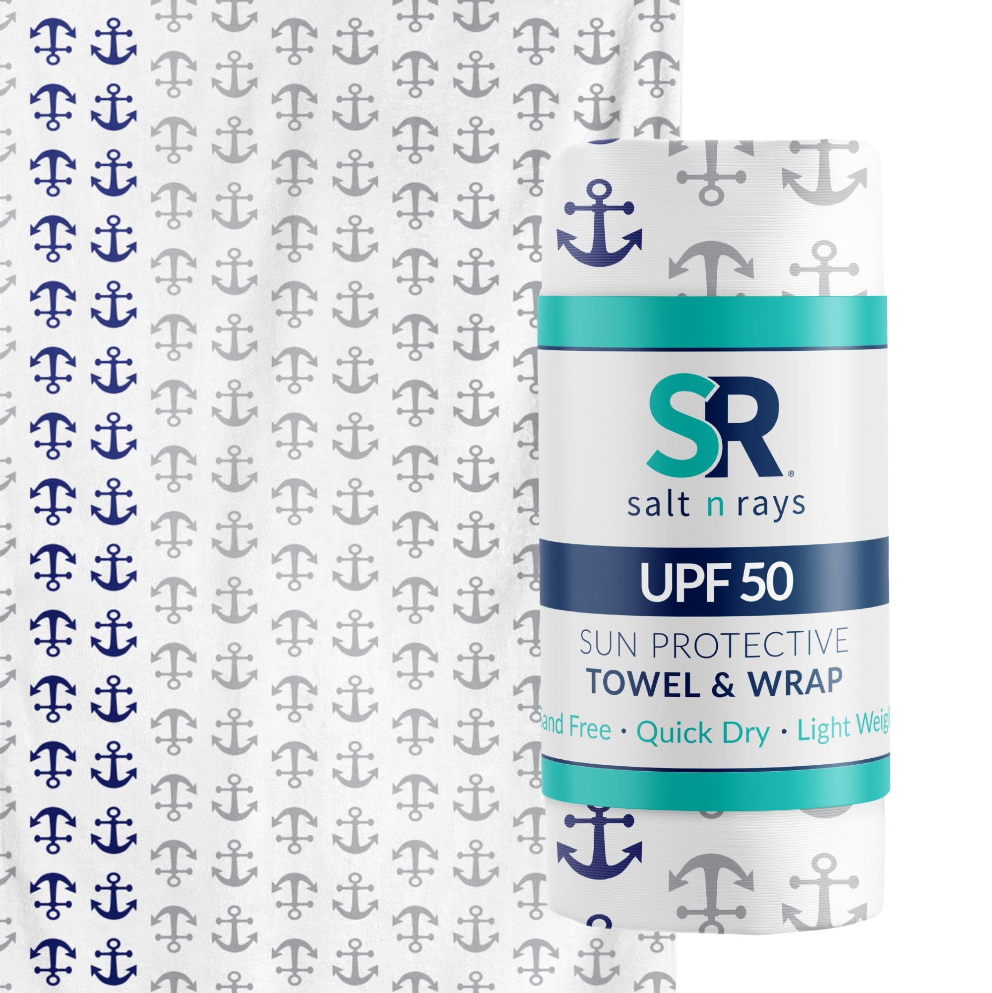 Salt n Rays UPF 50 Sol Wrap Towel Sun Protection (Anchors Away)