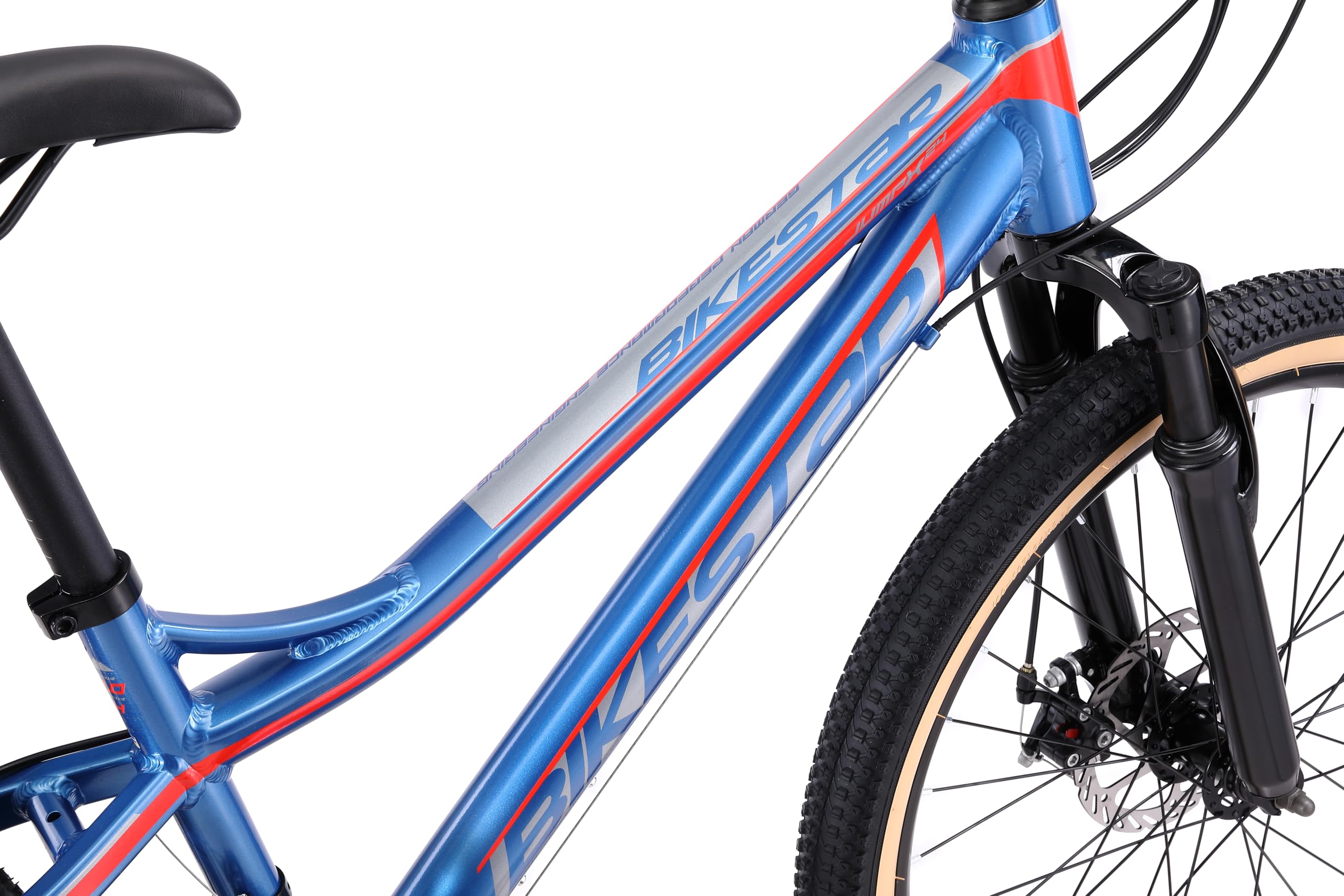 BIKESTAR MTB Mountain Bike Alluminio per Bambini 10-13 Anni | Bicicletta 24 Pollici 21 velocità Shimano, Hardtail, Freni a Disco, sospensioni