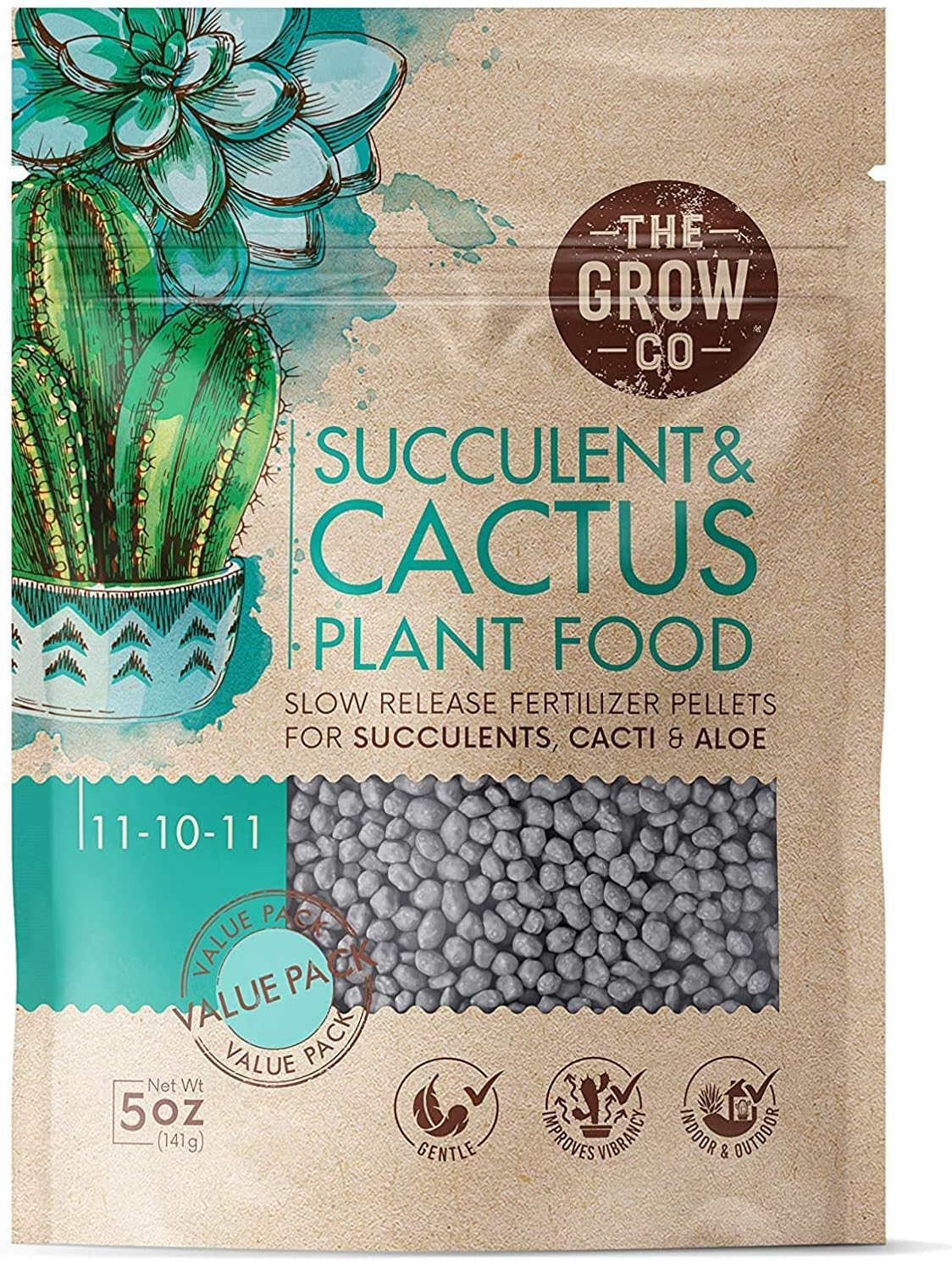 Cactus & Succulent Indoor Plant Fertilizer, Long Lasting Formula, 5oz