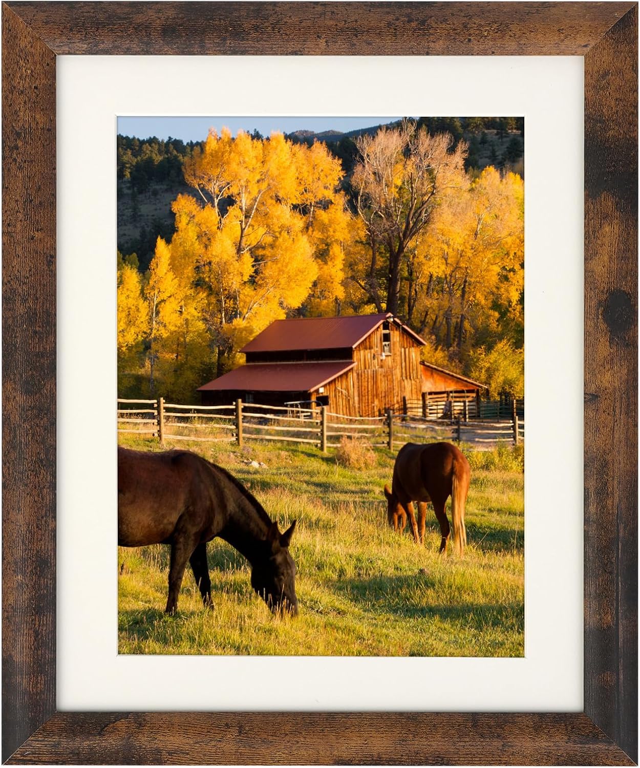 AEVETE Picture Frame 8x10 Dark Brown Photo Frames Rustic