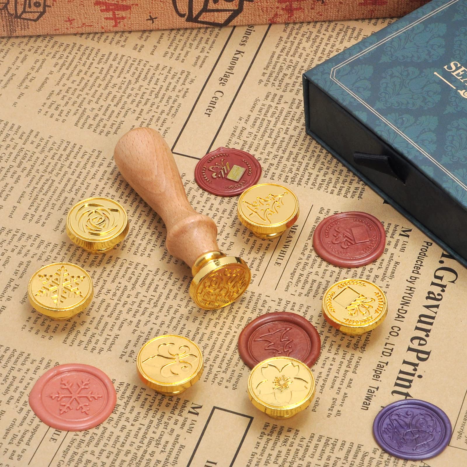 Sceau à Lettre Personnalisé Avec Double Nom, 2 Initiales, Pour Cire à