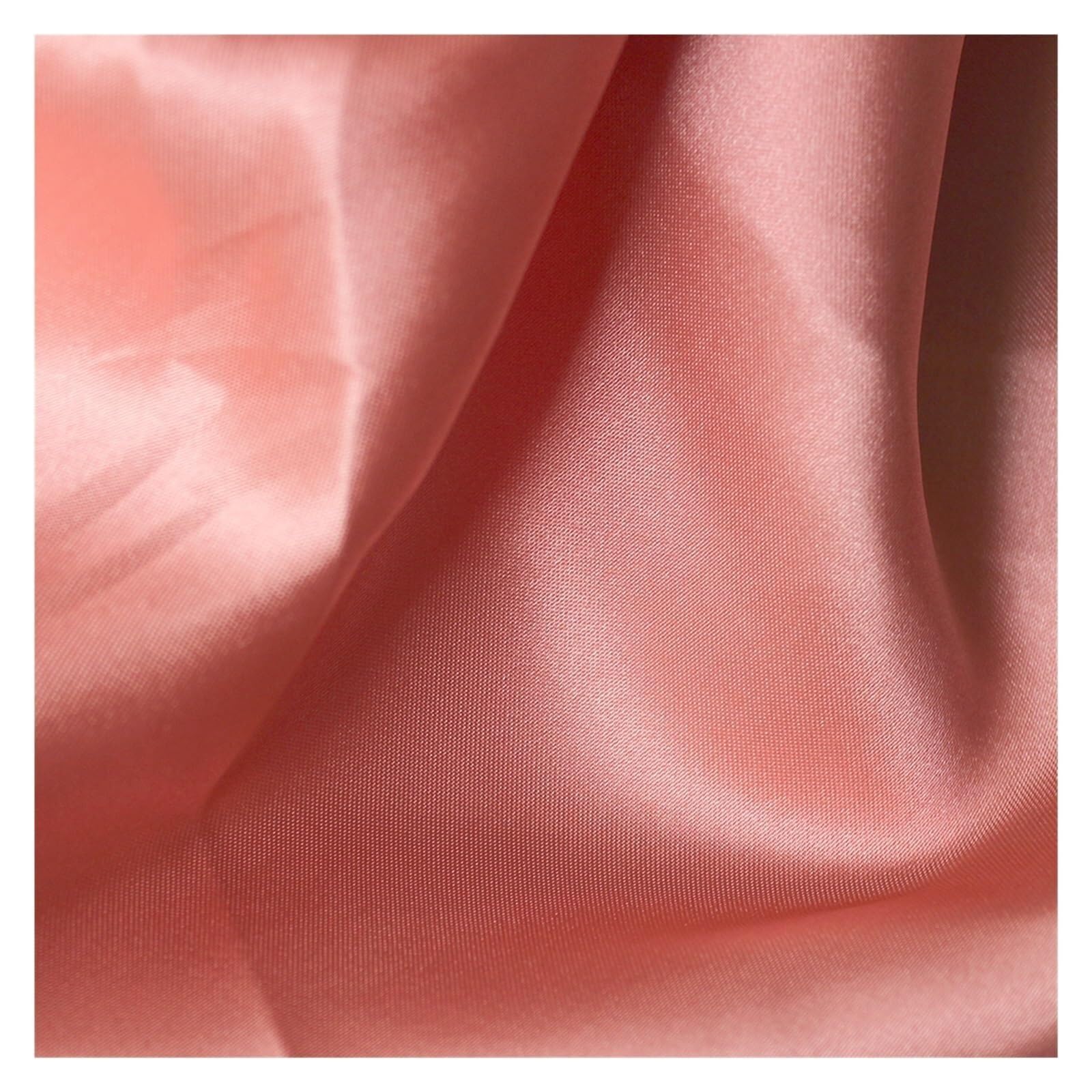 Silk Fabric Polyester Satin Fabric Highend Simulation Silk Gift Box Lining Cloth Solid Color DIY Sewing Doll Dress(Watermelon,50cm by 150cm)