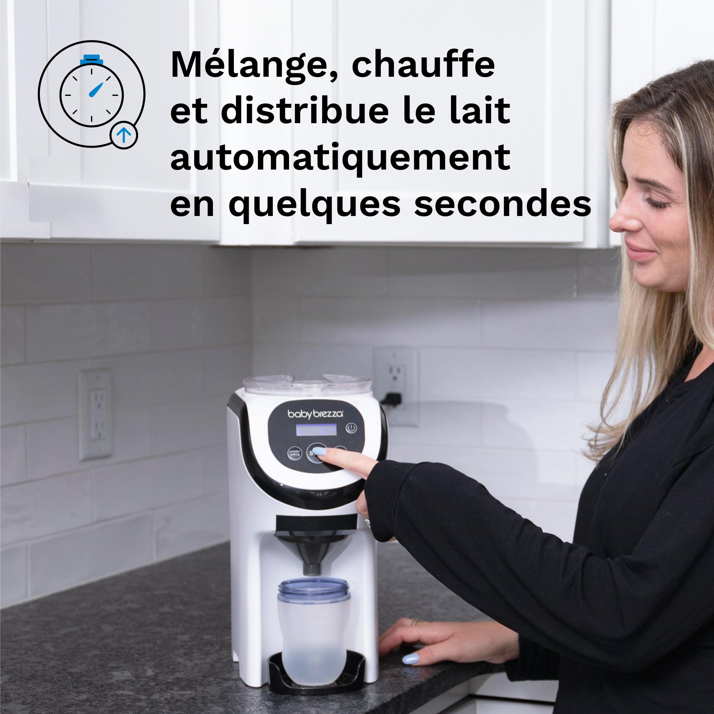Baby Brezza - Préparateur de biberons automatique compact Formula Pro Mini | Idéal pour les petits espaces et facile à transporter en voyage – Un biberon chaud prêt en quelques secondes