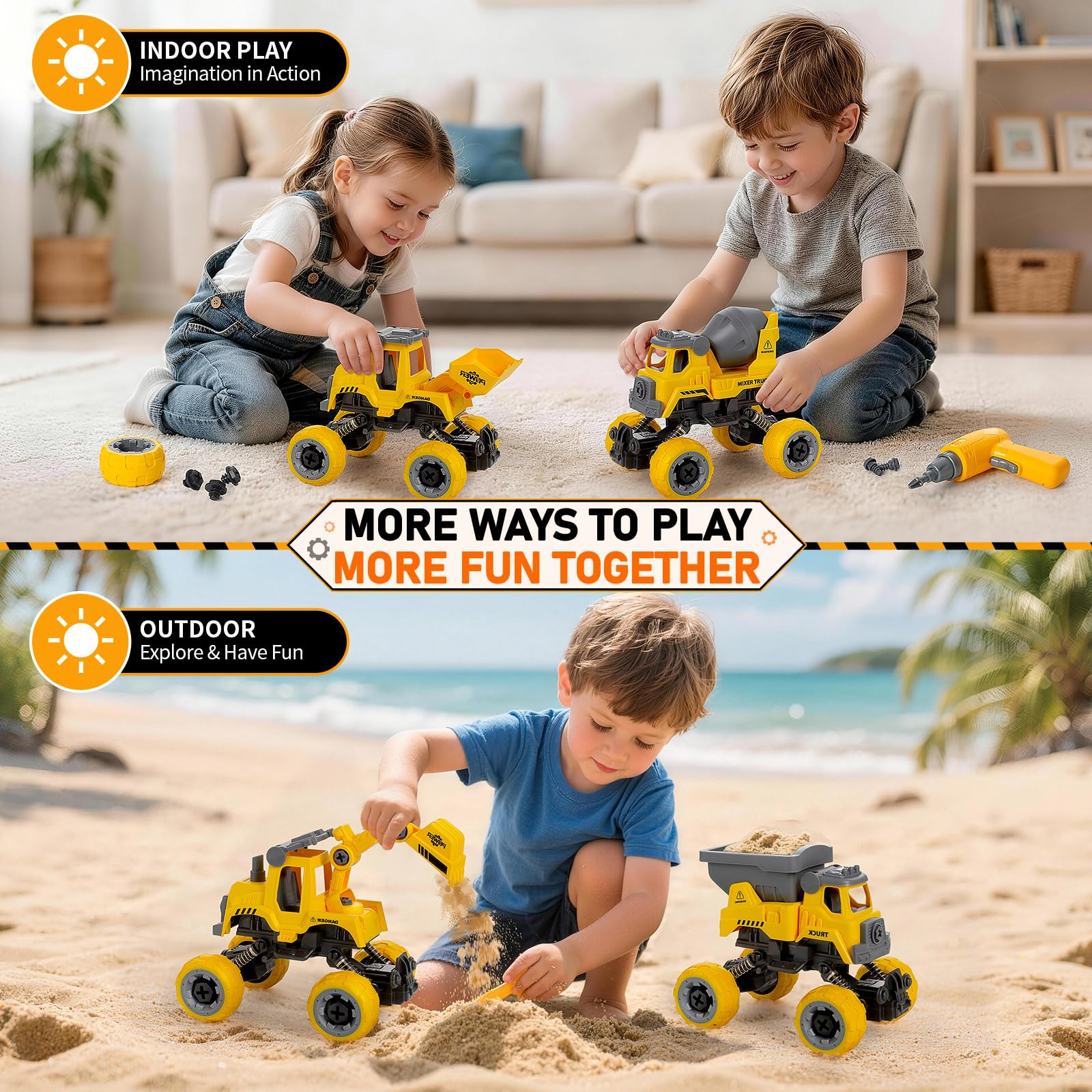 Ellinjan take Apart Construction Cars