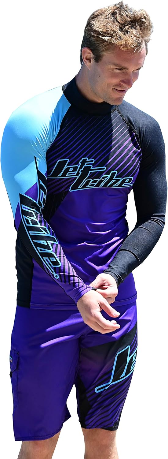 Jettribe Longsleeve Men's Rashguard Swim Shirt Hyper Series | UV Protection | PWC Jet Ski Accessories