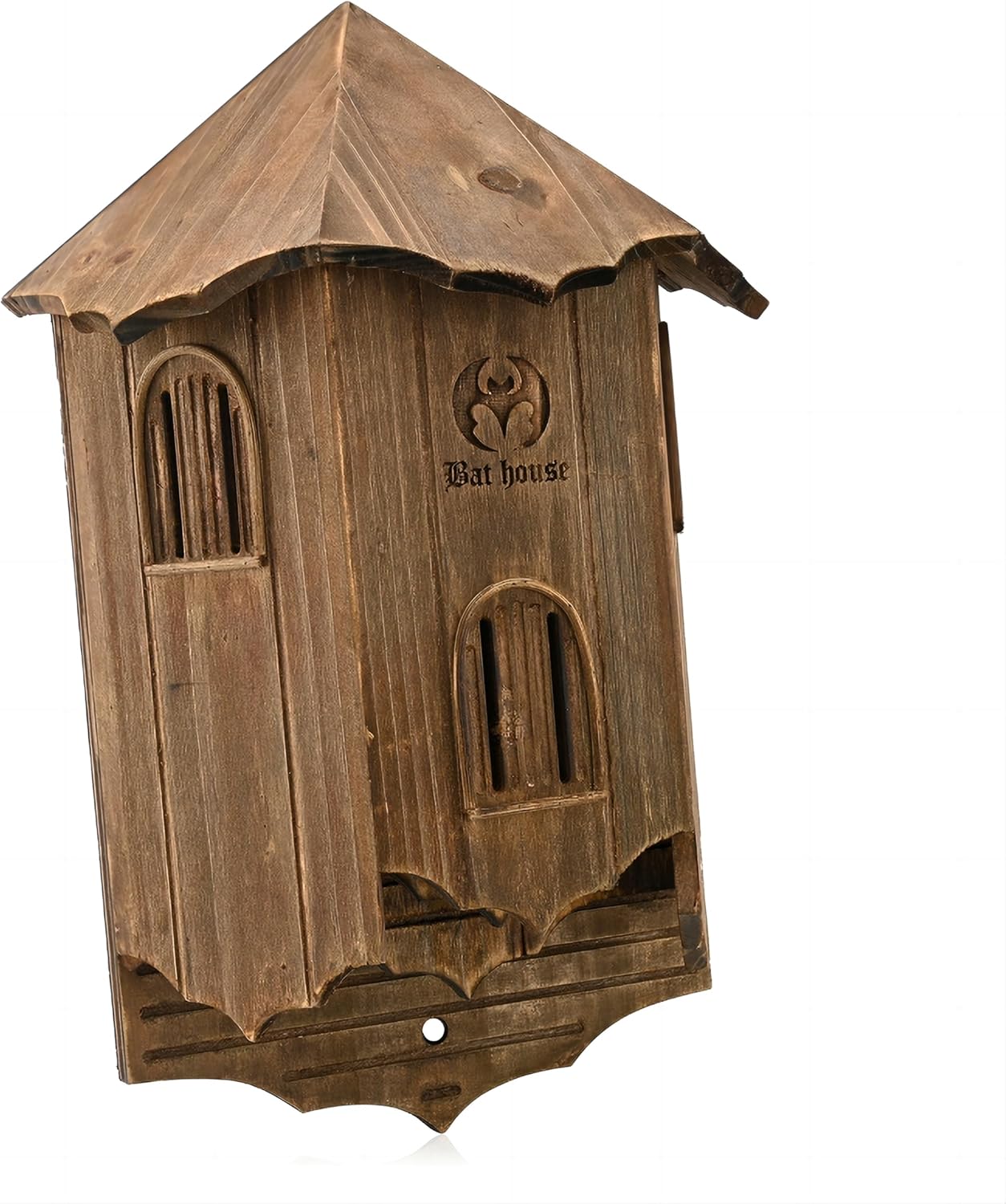 Burg Fledermaushaus aus Holz für den Außenbereich – große Box mit drei Kammern, perfekt entworfen, um Fledermäuse anzulocken – langlebig und einfach aufzuhängen Burg Fledermaushaus aus Holz für den Außenbereich – große Box mit drei Kammern, perfekt entworfen, um Fledermäuse anzulocken – langlebig und einfach aufzuhängen