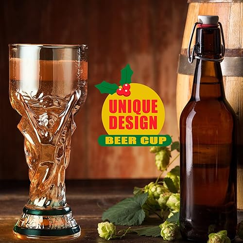Miniatura 5 de ZWMBYN Copas de cerveza de la Copa del Mundo para ver fútbol, 16.9 fl oz, taza de cerveza creativa Hércules, vasos de fútbol, copa de vino de