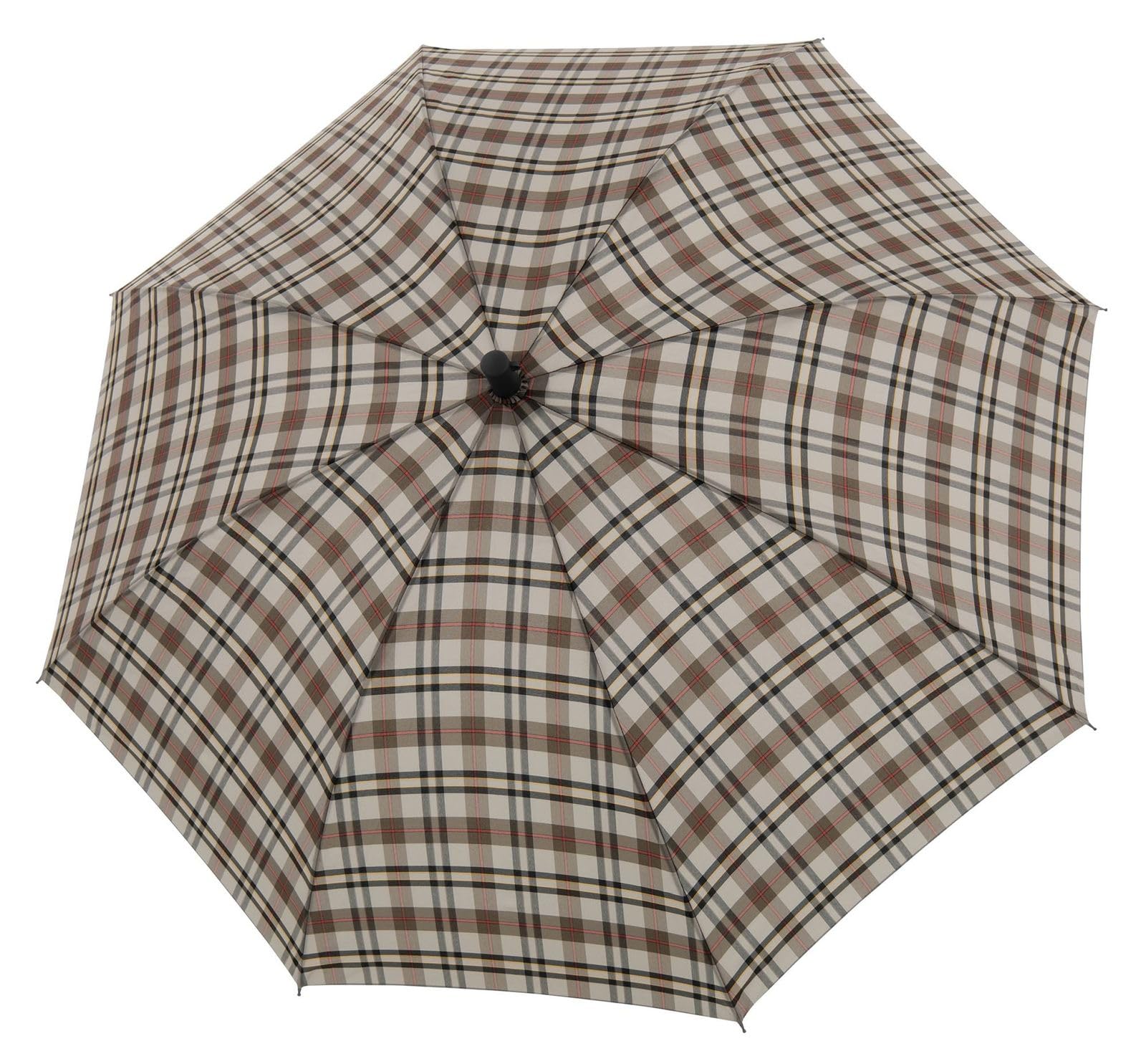 Doppler Taupe / Olive Steel Burgundy Umbrella 80 Cm, Chequered One Size
