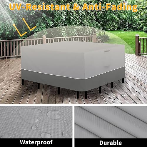 Miniatura 3 de Easy-Going Juego de fundas cuadradas para muebles de patio, 84 x 84 pulgadas, para mesa y silla, impermeables, resistentes a los rayos UV, juego de