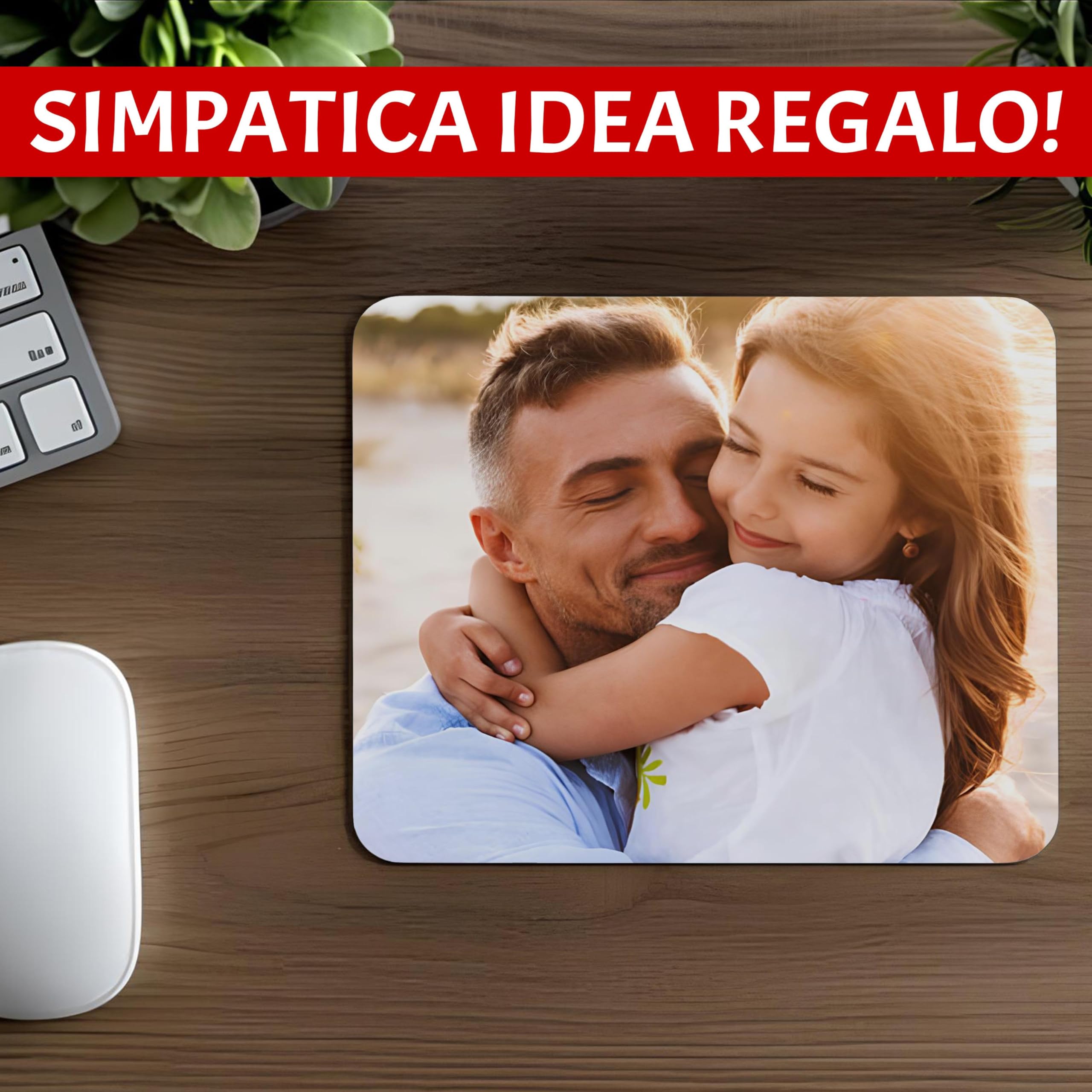 t-shirteria - Tappetino Mouse Personalizzato - Mousepad Idea Regalo per Compleanno, Colleghi di Lavoro - Base Antiscivolo, Facile da Pulire - Perfetto per Postazioni Gaming e di Ufficio - 23x19 cm