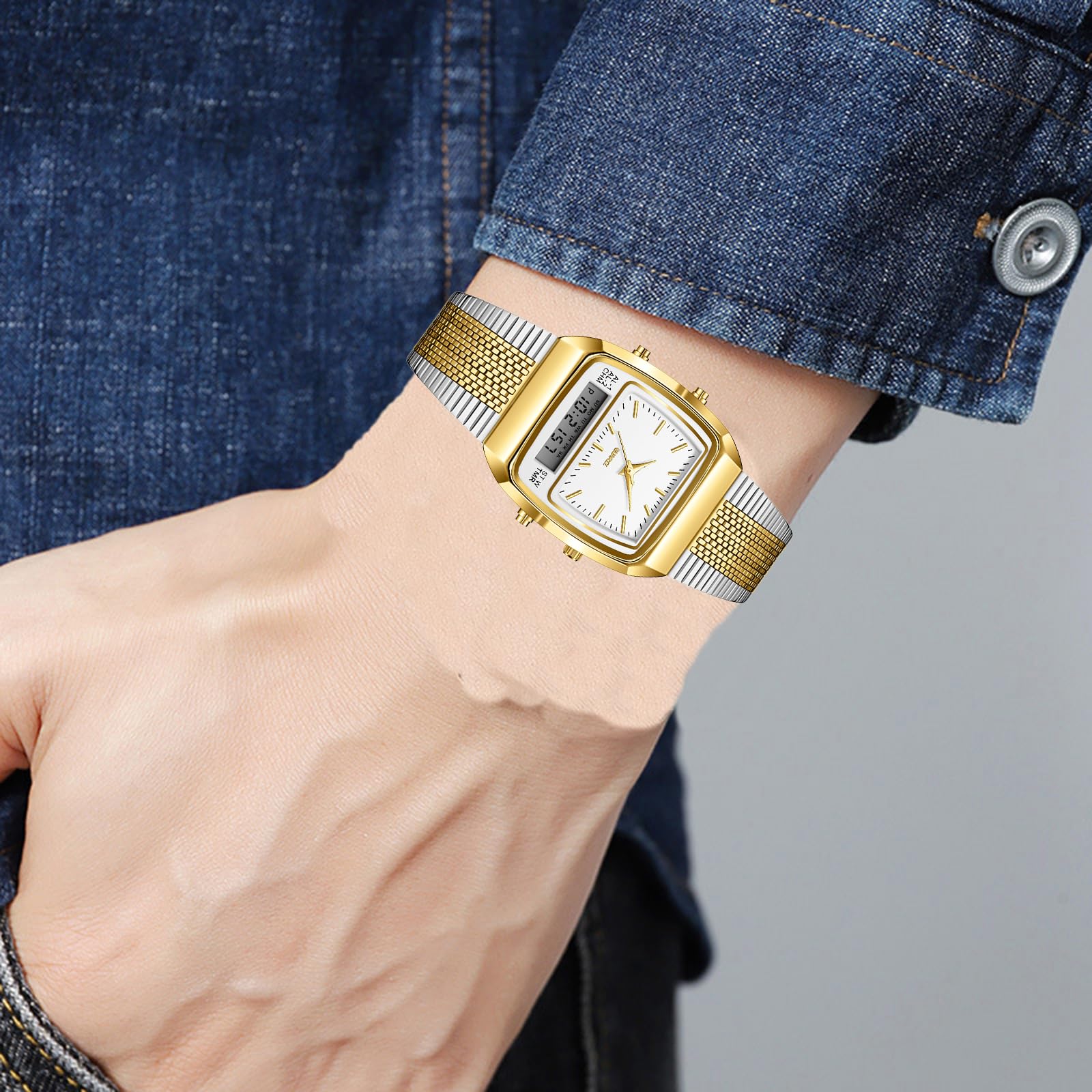 BESTKANG Orologio da polso da uomo, analogico, al quarzo, impermeabile, sportivo, multifunzionale