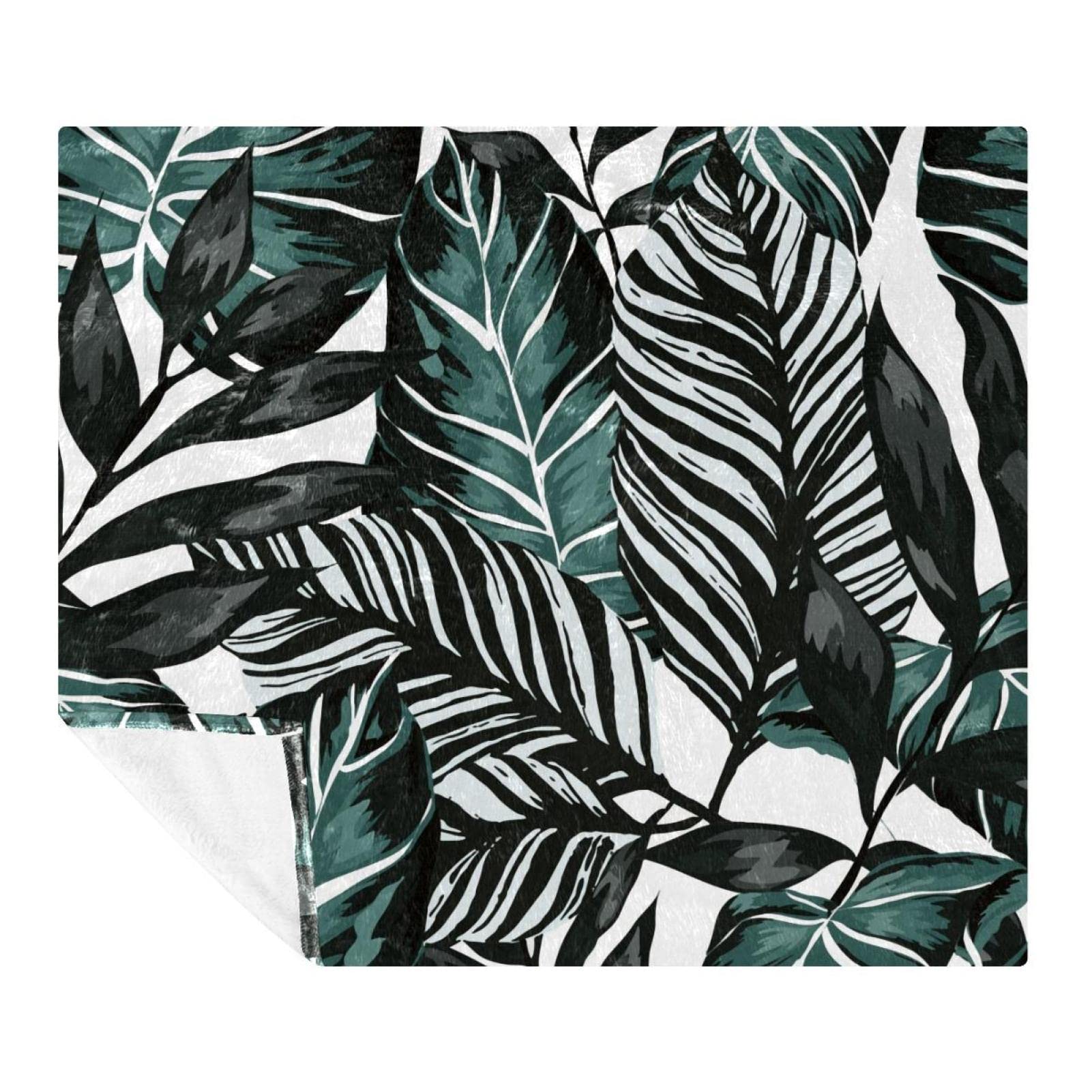 Couverture douce Monstera plaid polaire canapé lit adulte enfant 150x130