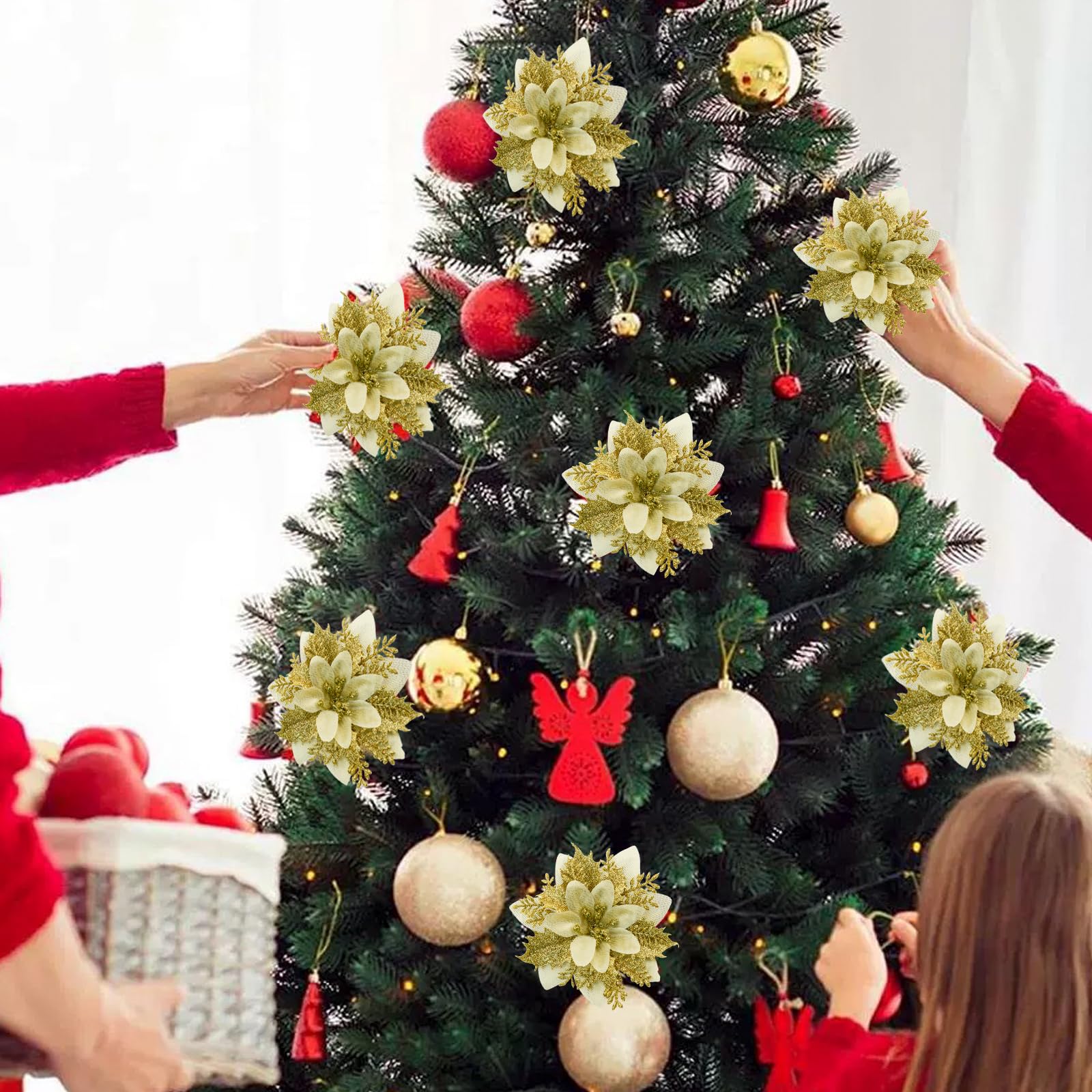 Amazon｜Bacucine クリスマス 造花 24個入り クリスマスツリー飾り