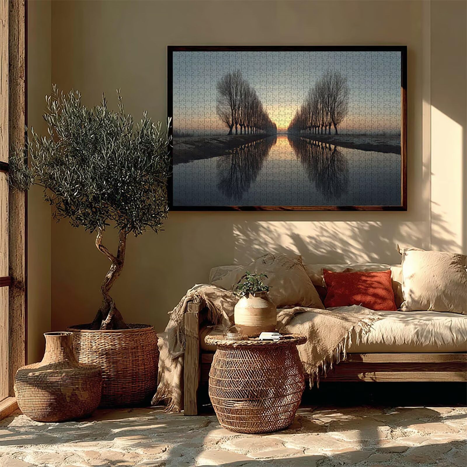 Sunset Puzzle de 2000 Piezas para Adultos, Puzzle Madera con Caja 99x70cm, Rompecabezas Adultos de Alta Dificultad, DIY Juego de Rompecabezas, Pasatiempo Creativo, Decoración Verano, (Paisaje) F-3036