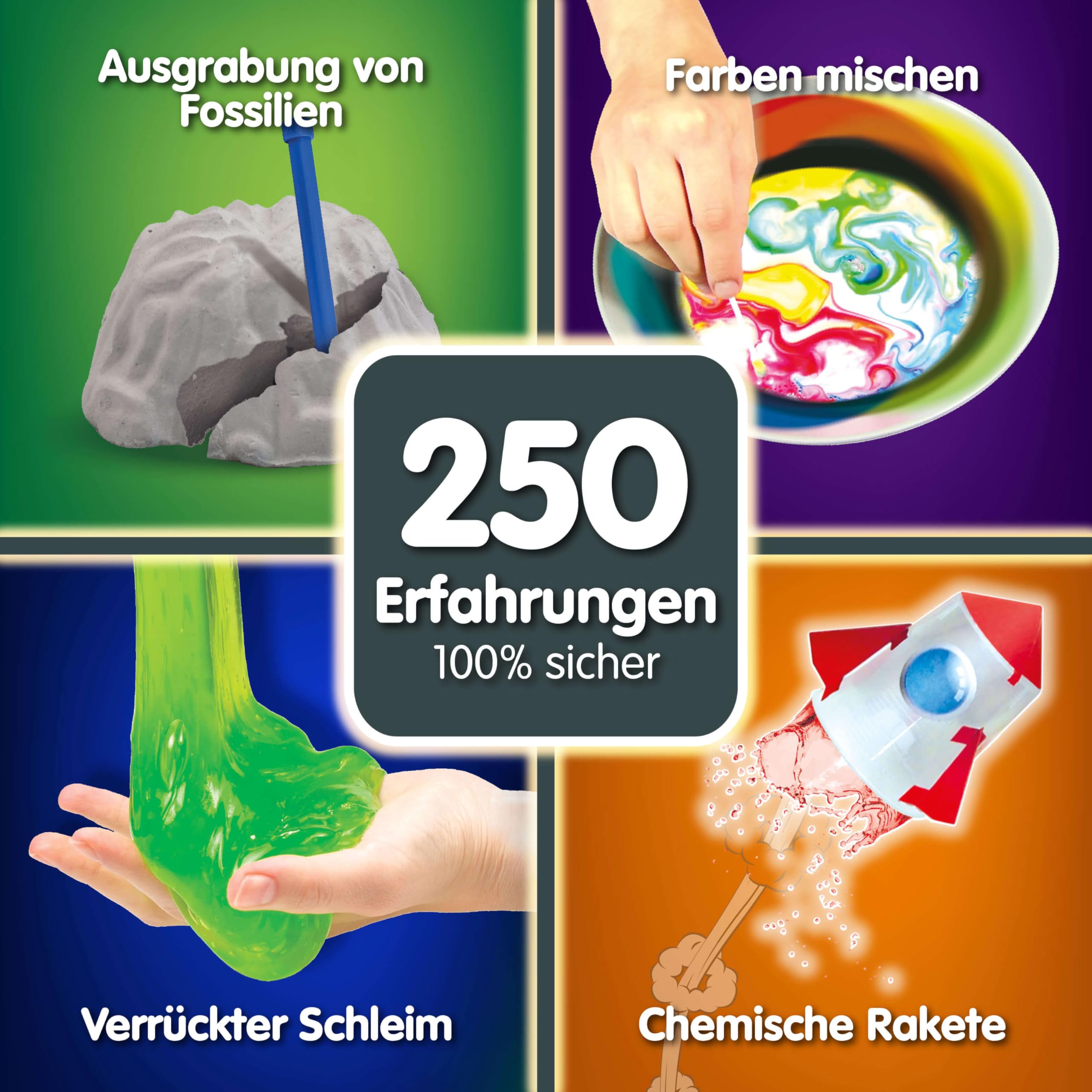 Science4you 250 Wissenschafts Experimente für Kinder - Viel Spaß mit diesem Educational Experimentierkasten Kit, lernen Physik, Chemie, Geologie, Lernspielzeug, Geschenke für Jungen & Mädchen 8 9 10+