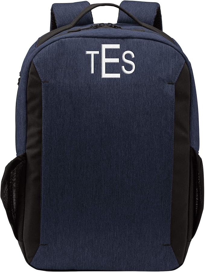 monogrammed laptop backpack