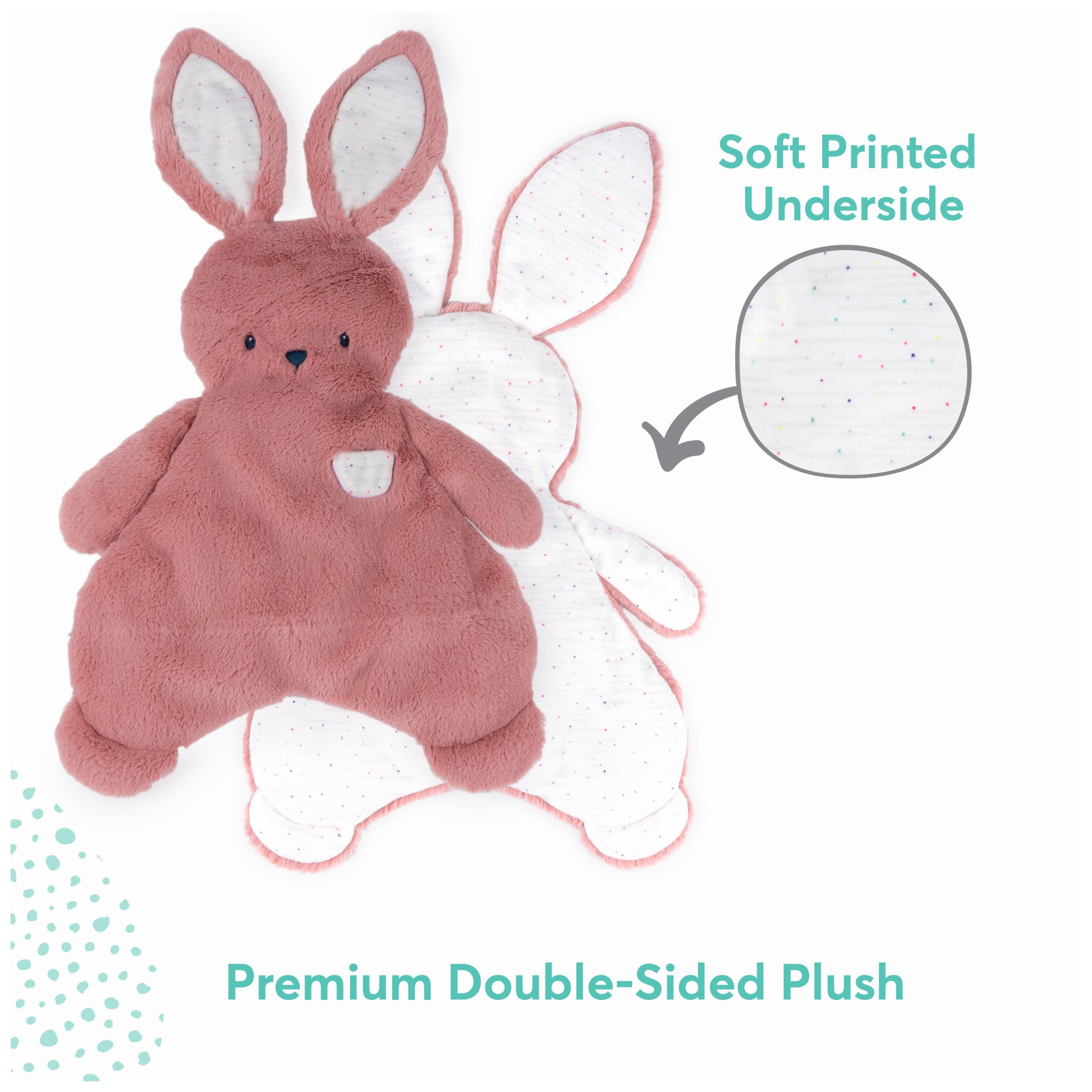 Baby GUND Oh So Snuggly Bunny Lovey, Morbida Coperta di Peluche per Neonati e Neonati, Rosa Cipria