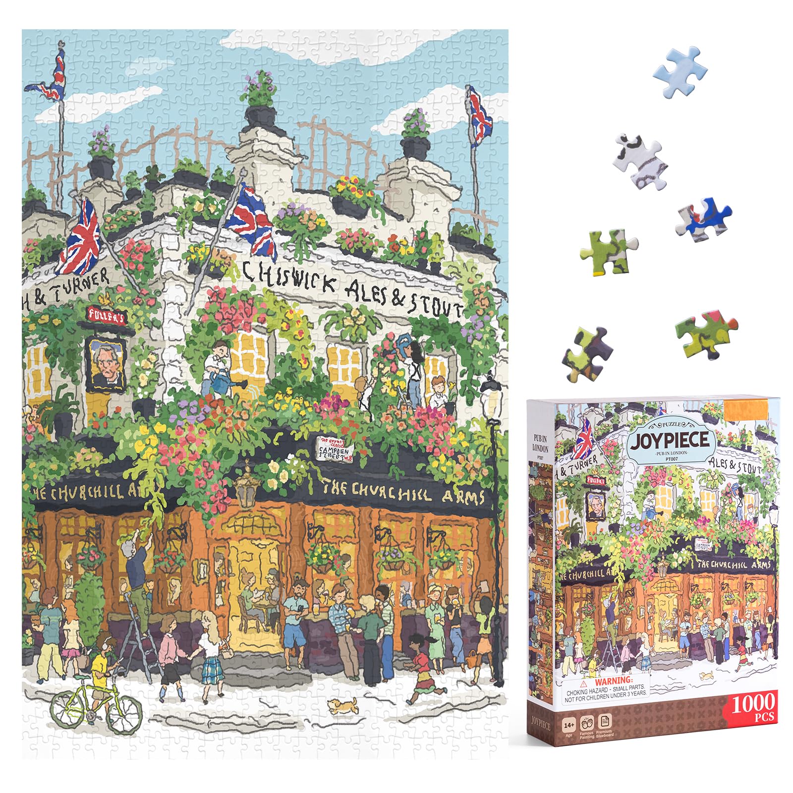 ROWOOD Puzzle da 1000 pezzi per adulti bambini, gioco impegnativo, giocattolo educativo, puzzle regali per donne uomini, pub a Londra