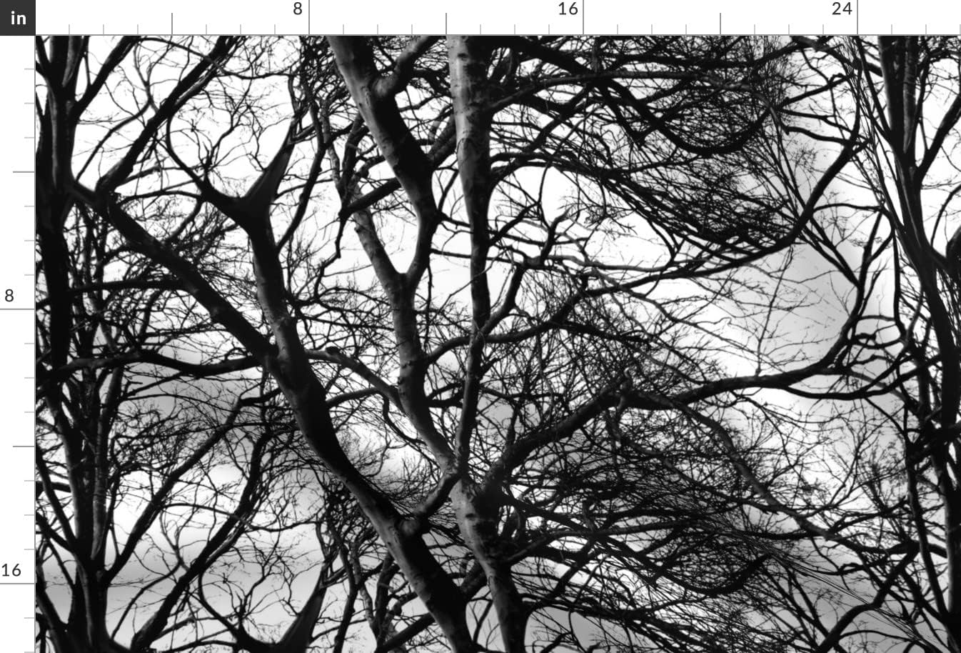 Spoonflower Fabric - Tree Lace Black White Trees Branches Wood Woodland Abstract Woods Printed on Minky Fabric by The Yard - Sewing Baby Blankets Quilt Backing Plush