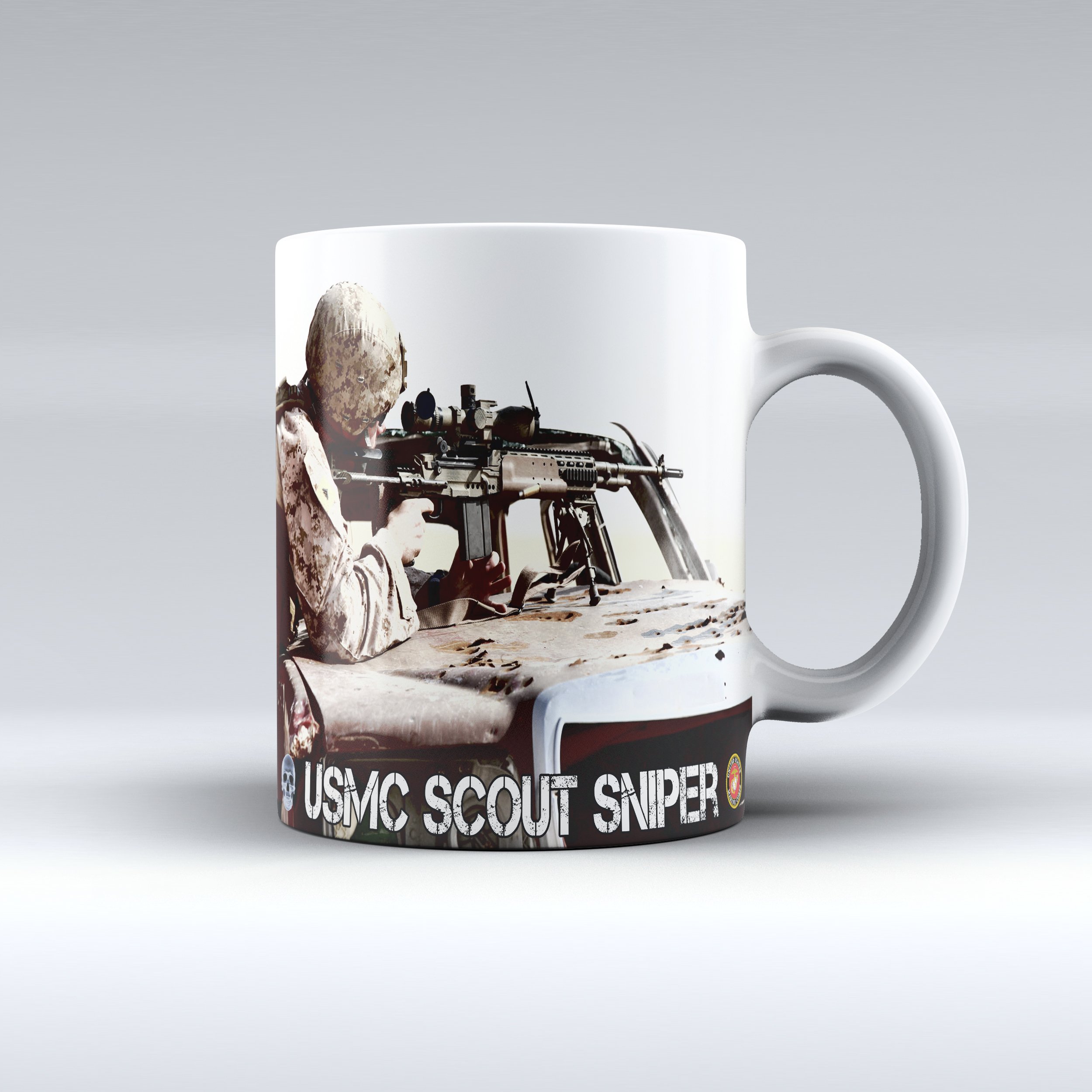 USMC Mug Marine Corps Mug Scout Sniper Ceramic Mug 15OZ