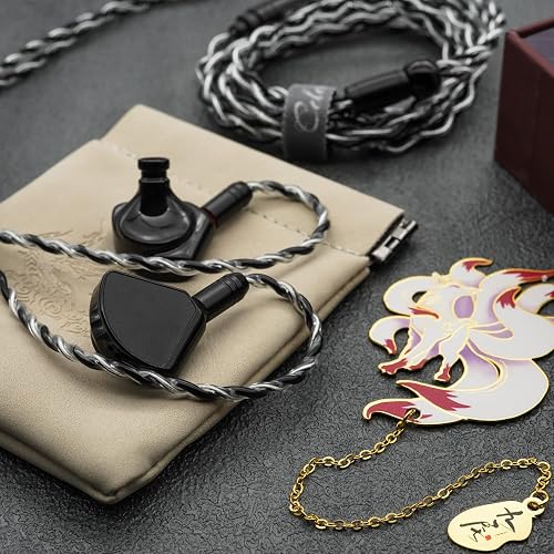 Kinera Celest Gumiho �ϥ��֥�å� �ɥ饤�С� ���󥤥䡼 ��˥�����10mm ��ʿ�̥ɥ饤�С� + 1BA IEMs ���󥤥䡼 ����ۥ� (Black)