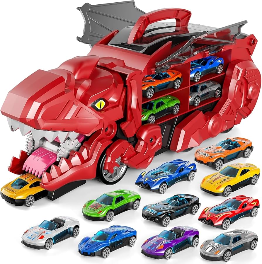 恐竜 トラック 輸送車 キャリア 恐竜の足跡 レース プレゼント 車7個セット Amazon.co.jp: 恐竜キャリアトラック 恐竜輸送車 恐竜トラック