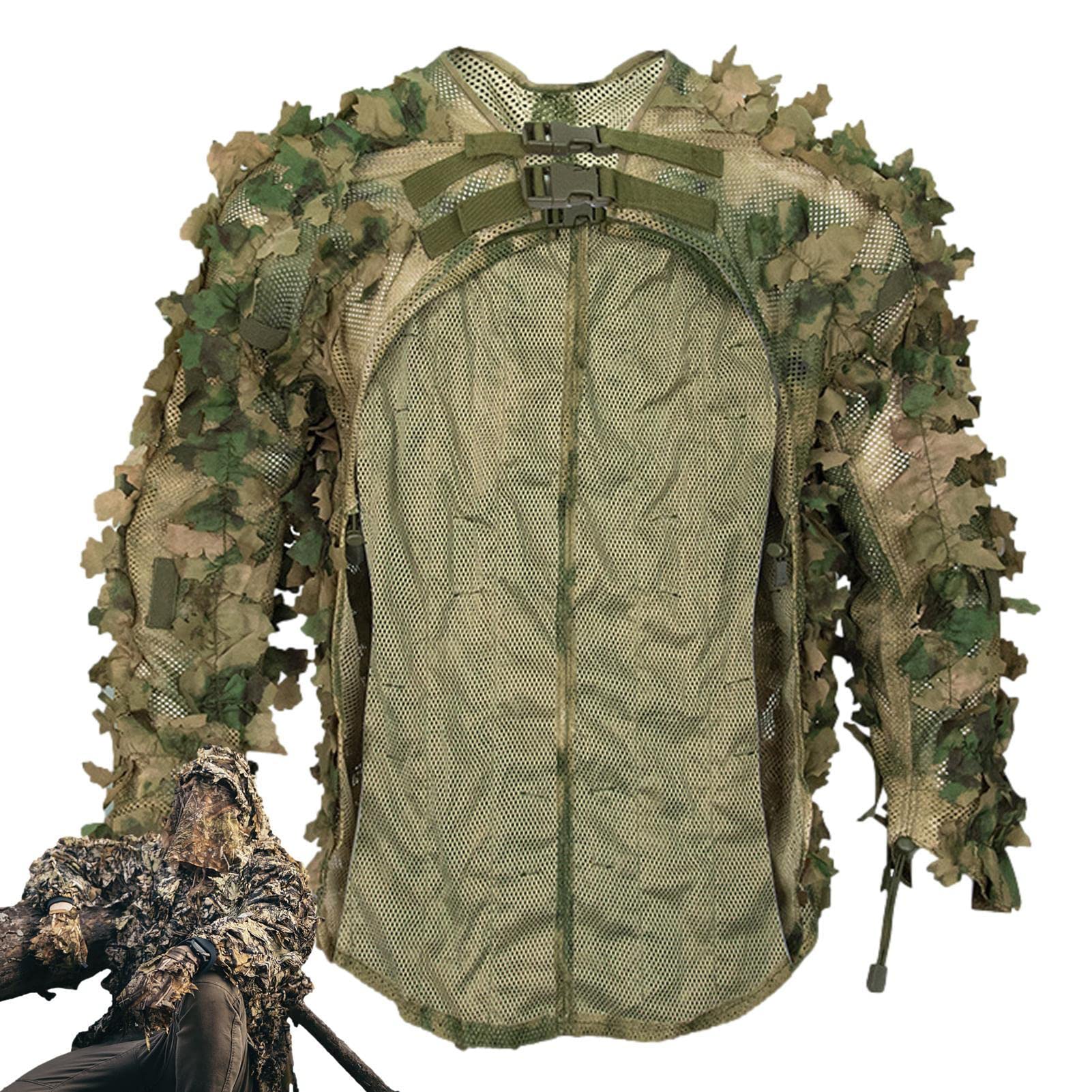 Rianpesn Men's Jungle Ruins Ghillie Suit - Turkey Hunting Ghillie Suit For | Hunting Clothes Warrior Ghillie Suit Costume Outfit For Jungle Hunting