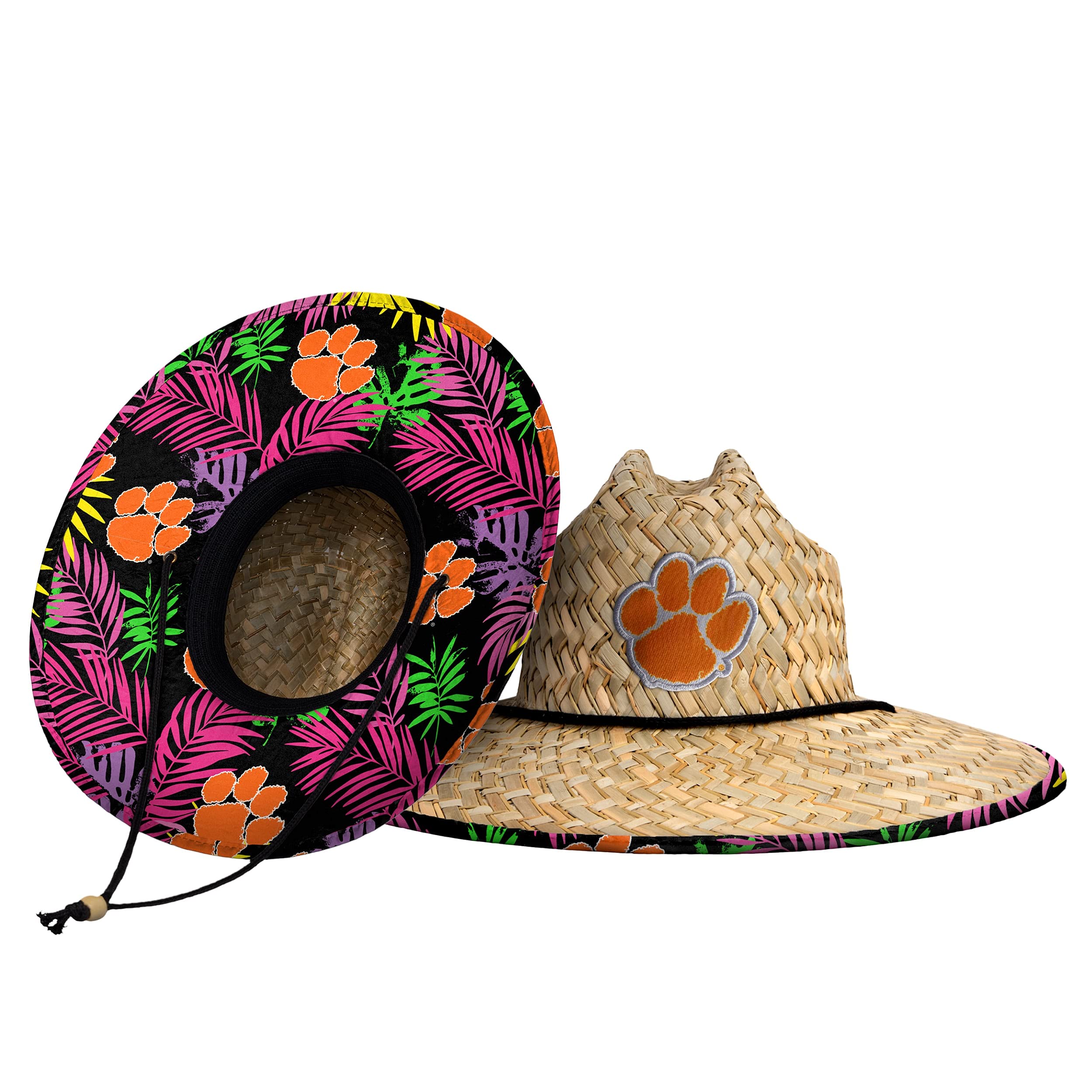 FOCO Men's NCAA College Team Logo Floral Straw Sun Hat
