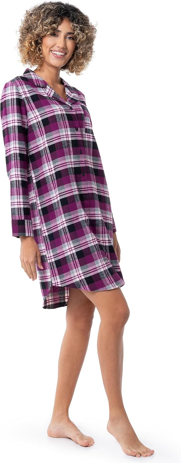 Fruit of the Loom womens Flannel Sleep Shirt - Image 6
