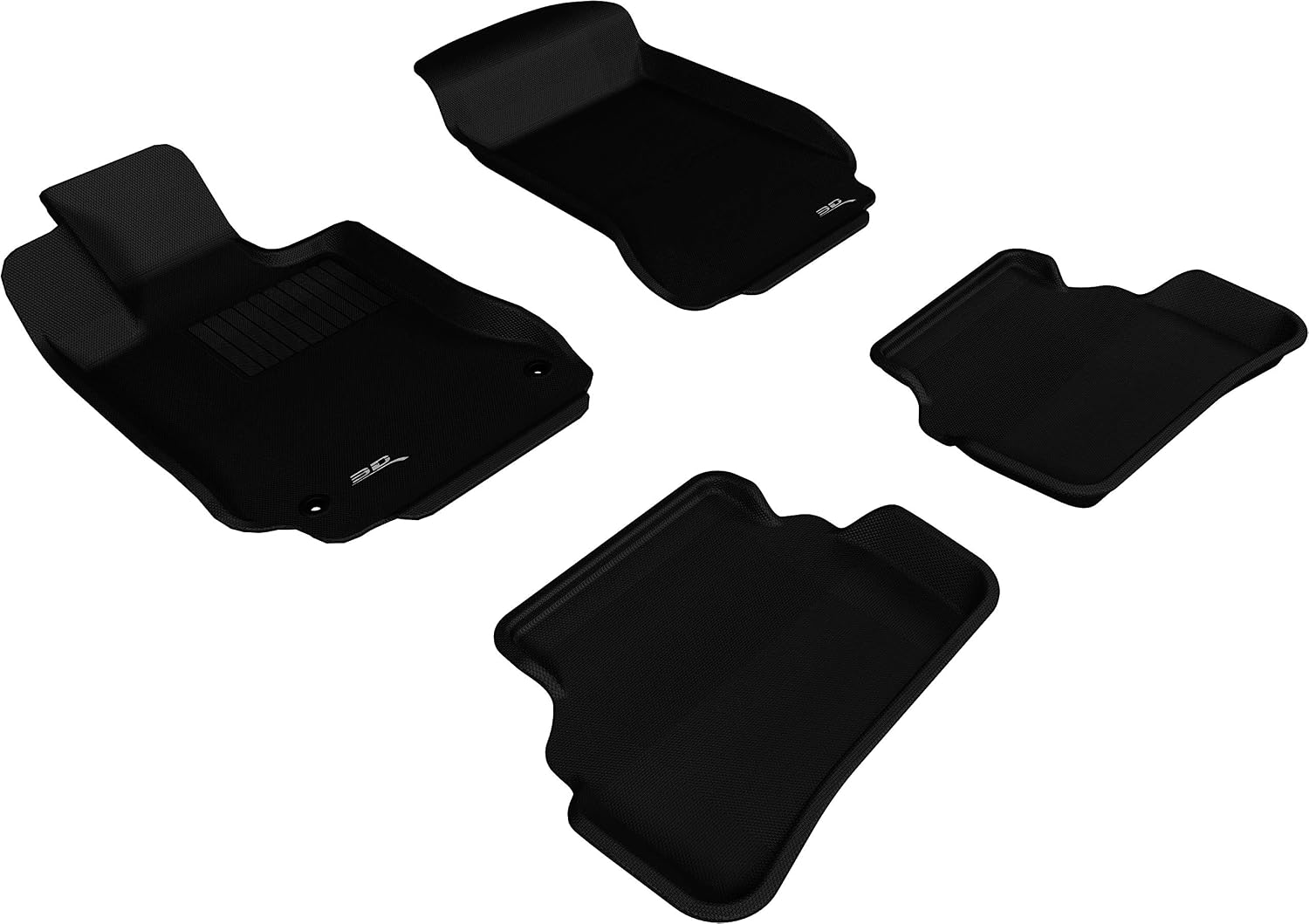 3D MAXpider Custom Fit Kagu Floor Mat (Black) Compatible with Mercedes-Benz C-Class Sedan(W204)2008-2014/ C 63 Amg Sedan(W204) 2008-2011 - R1 R2