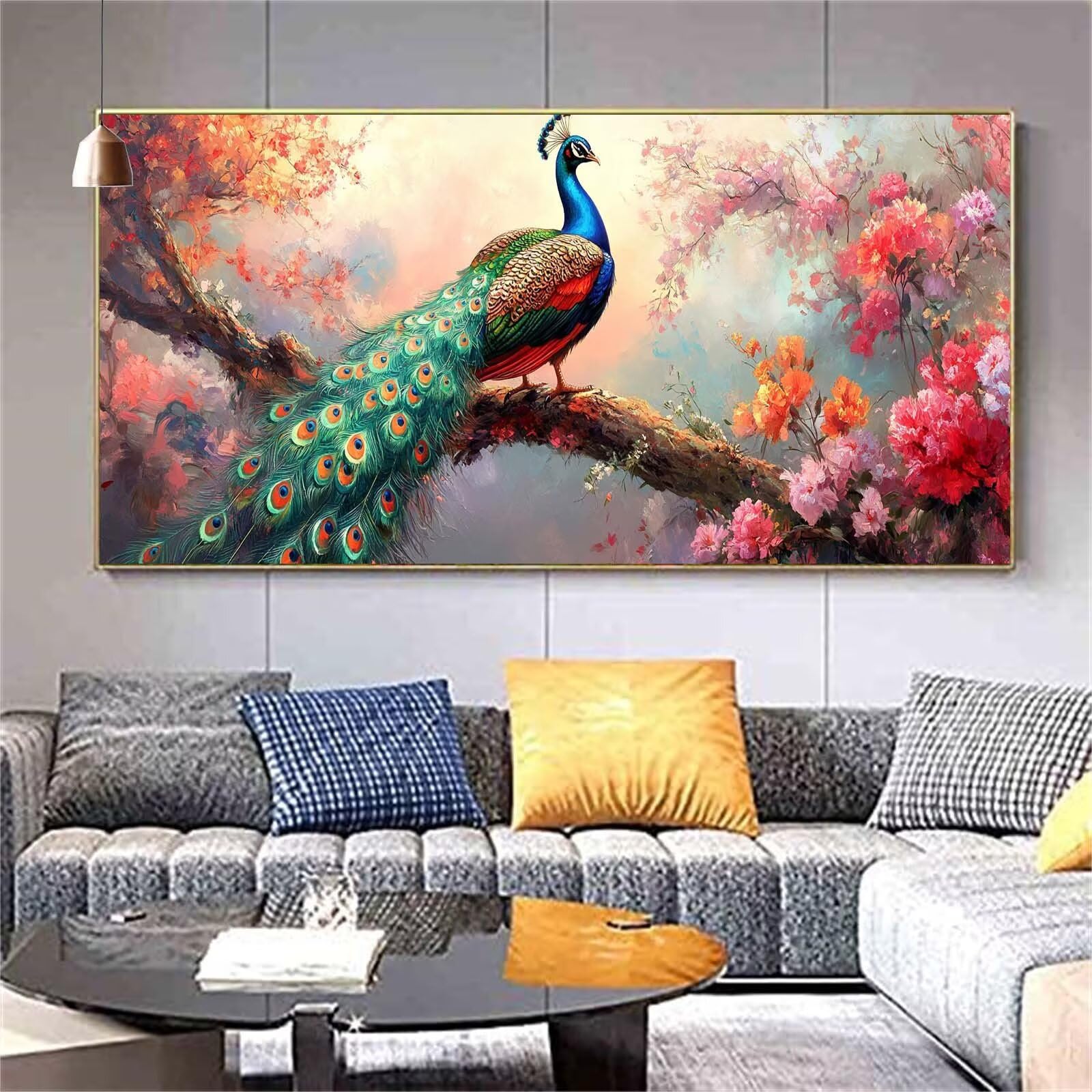 Diamond Painting Fleur Diamond Painting Adulte Paon Diamant Painting Enfant,DIY Peinture Diamant Broderie Kit Complet Diamant Art Set Tableau Perle Decoration Maison Idee Cadeau Femme 70x200cm Z239