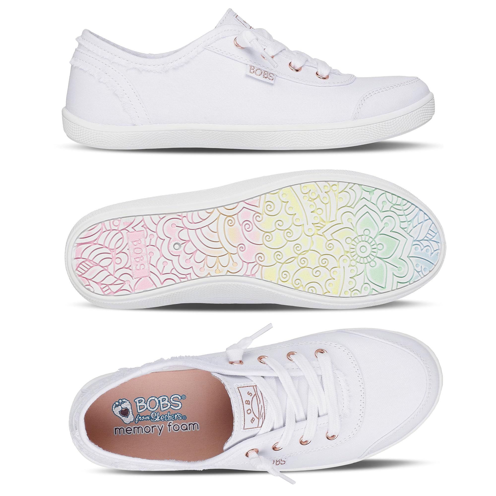 Skechers Women's Bobs B Cute Sneaker – Memory Foam, Flexible Outsole, Lightweight Vegan Shoes
