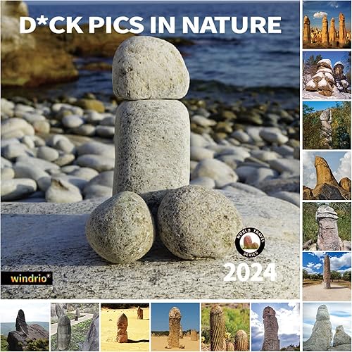 Calendario de pared 2023-2024, calendario de pared mensual de 18 meses, divertido regalo de broma D'ck Pics Stone de julio de 2023 a diciembre de
