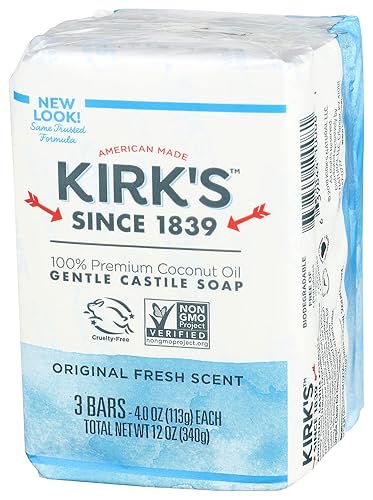 Miniatura 9 de Kirk's Natural Original Coco Castile Jabón sin fragancia, 4 onzas (el embalaje puede variar)