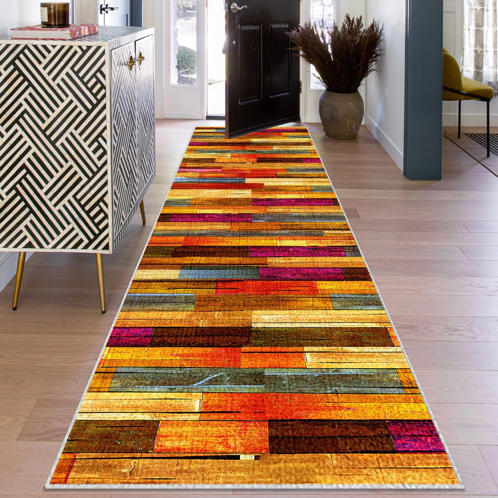 Long Runner Rugs for Hallway Non Slip Kitchen Runner Rug 40 x 80 cm Long Hall Runners Narrow Rugs Low Pile Entryway Rug Washable Heavy Duty Carpet Runners for Hallway Entryway Kitchen Bedroom