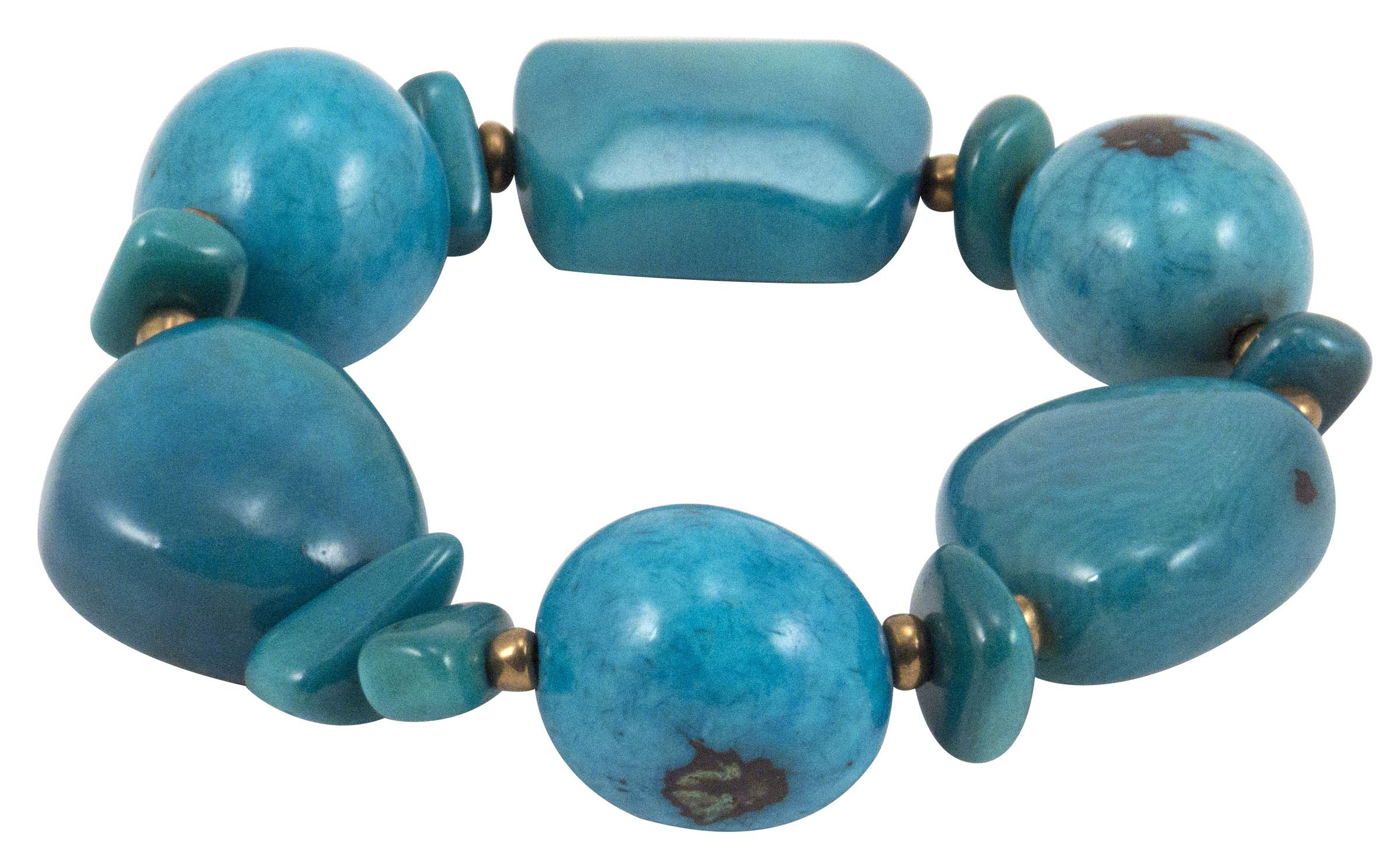 Organic Tagua Rhyna Bracelet Turquoise