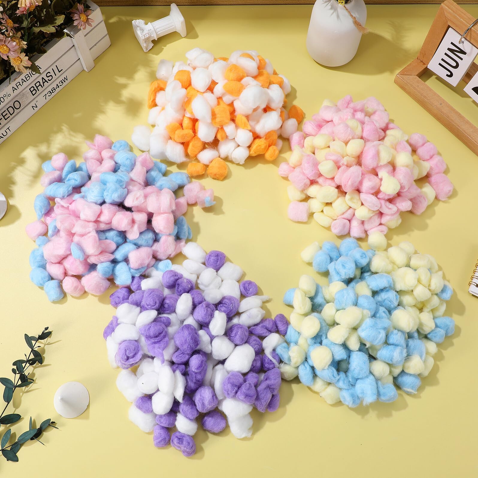Healvian 500 Palline di Cotone Colorate per Bricolage, Multiuso e Adatte per Nidi di Animali Domestici, Confezione da 500 Pezzi per Decorazioni e Artigianato