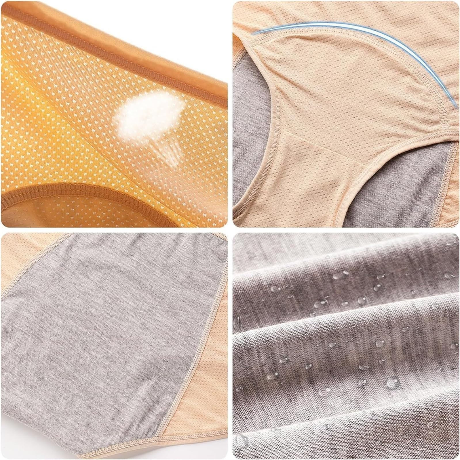 Ropa Interior Antifugas For Mujeres Mayores De 60 Años: Braguitas Menstruales De Malla Transpirable, Lavables Y De Cintura Alta