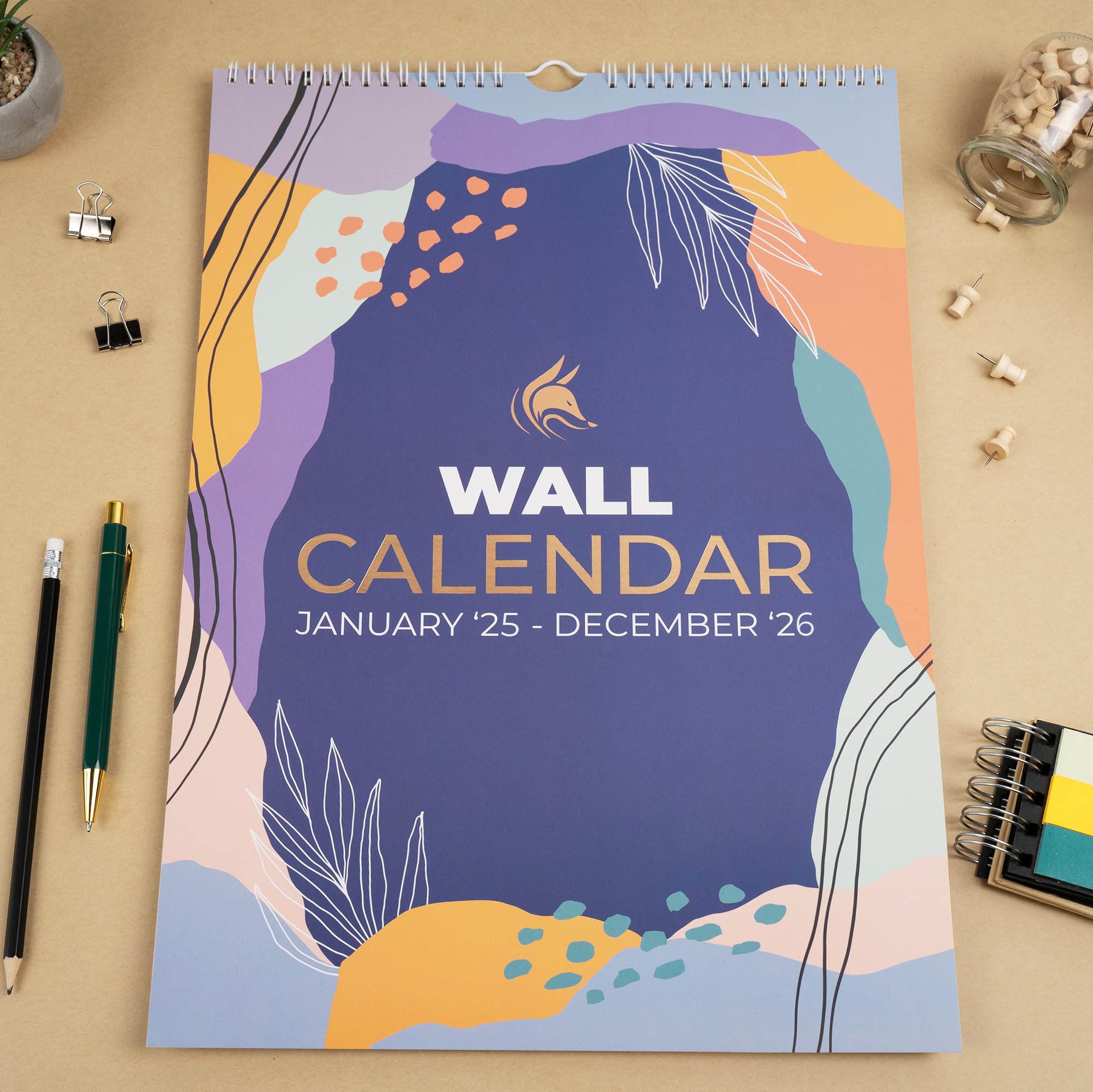 Snapklik.com : Clever Fox 2025-2026 Wall Calendar 24-Month Vertical ...