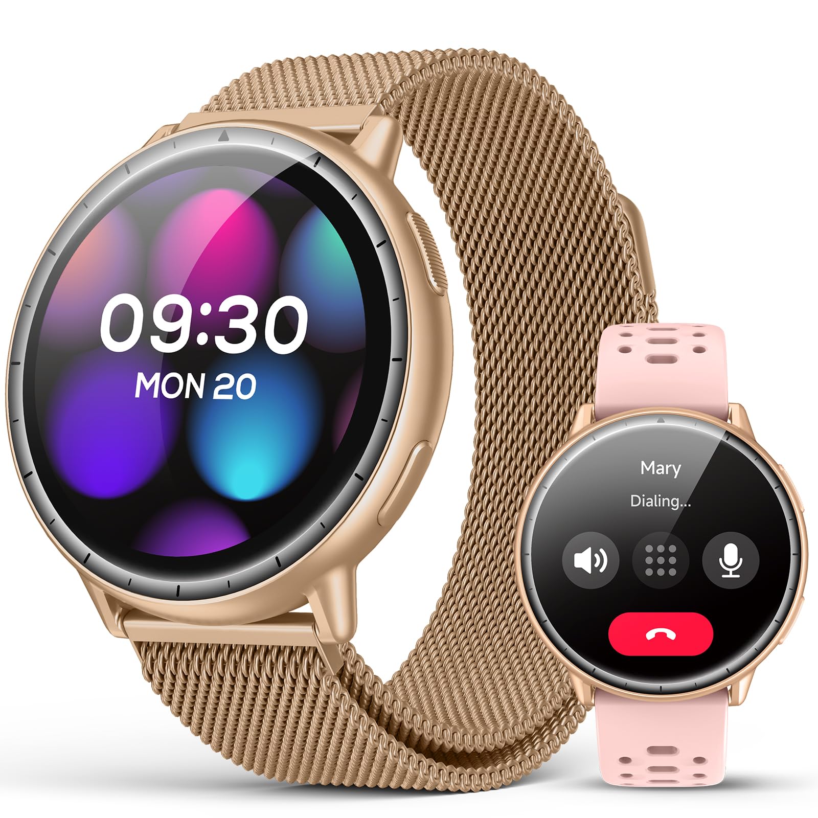EGQINR GPS Smart Watch in Rose Gold