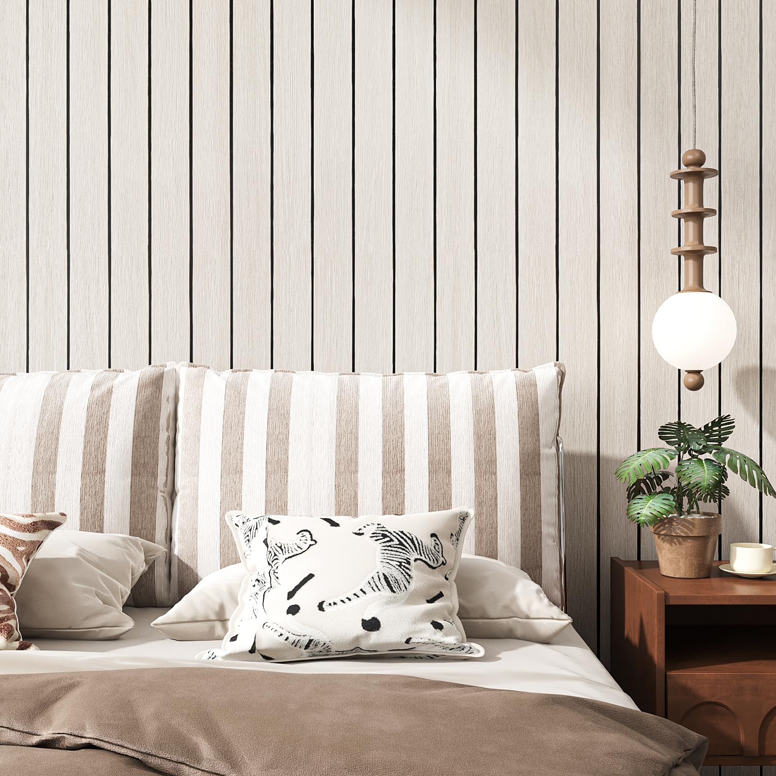 VEELIKE Panel de pared de listones de madera de roble blanco crema para despegar y pegar, paneles de pared de madera sintética 3D para paredes decorativas, dormitorio, 17 x 118 pulgadas, rollo de