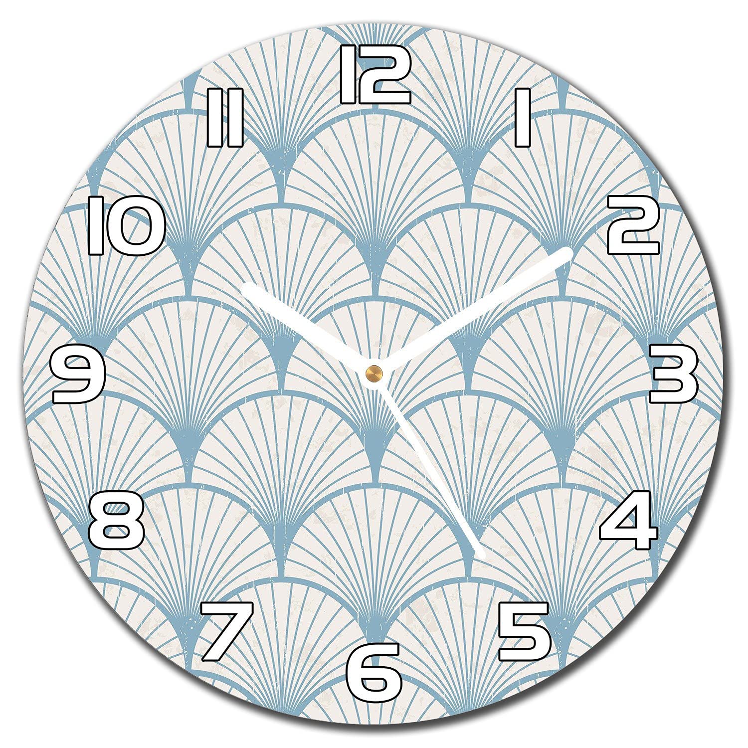 Horloge silencieuse en verre Coloray texture japonaise rétro
