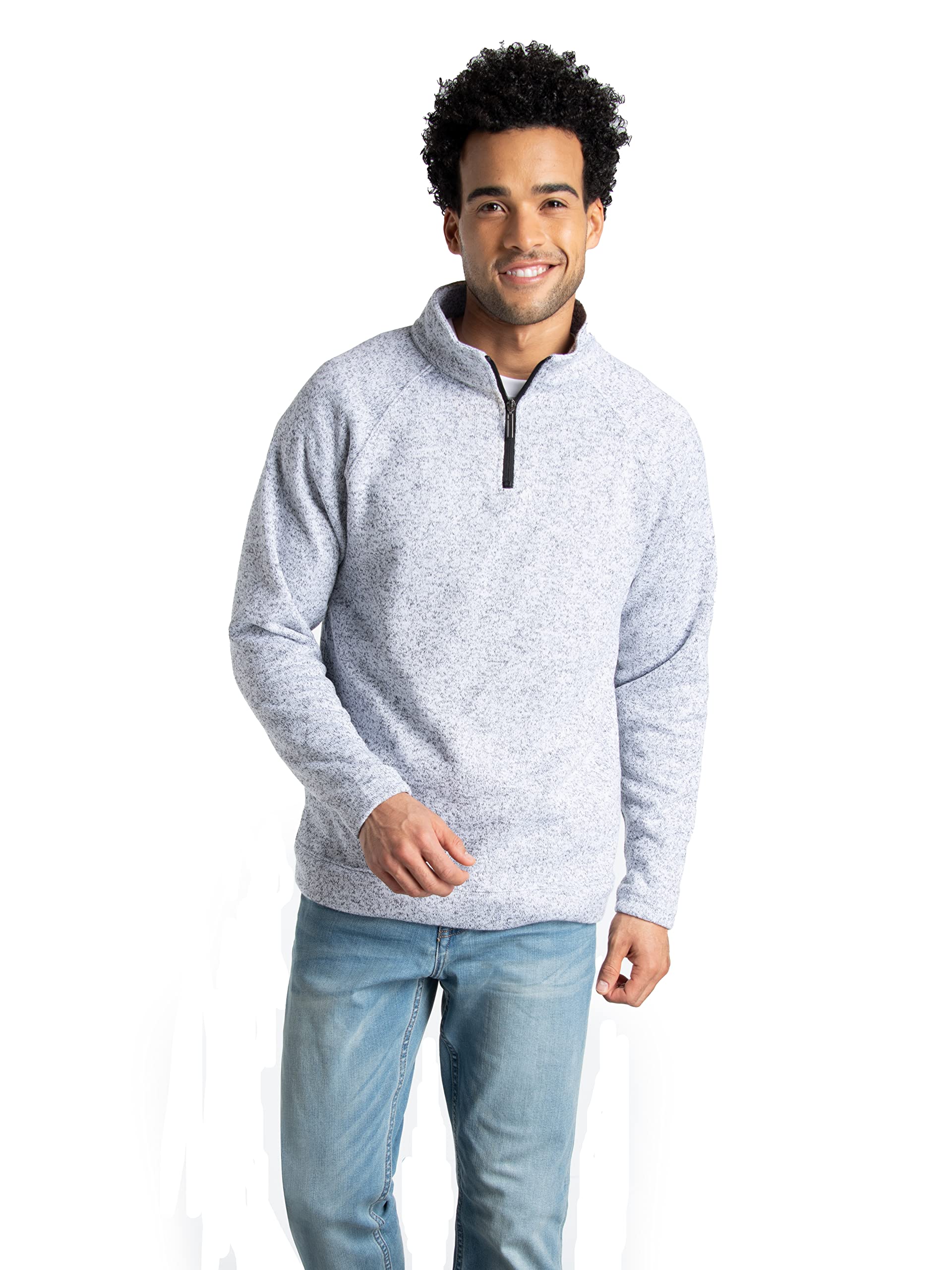 Fruit Of The Loom Mens Sweater Fleece Quarter Zip Pullover