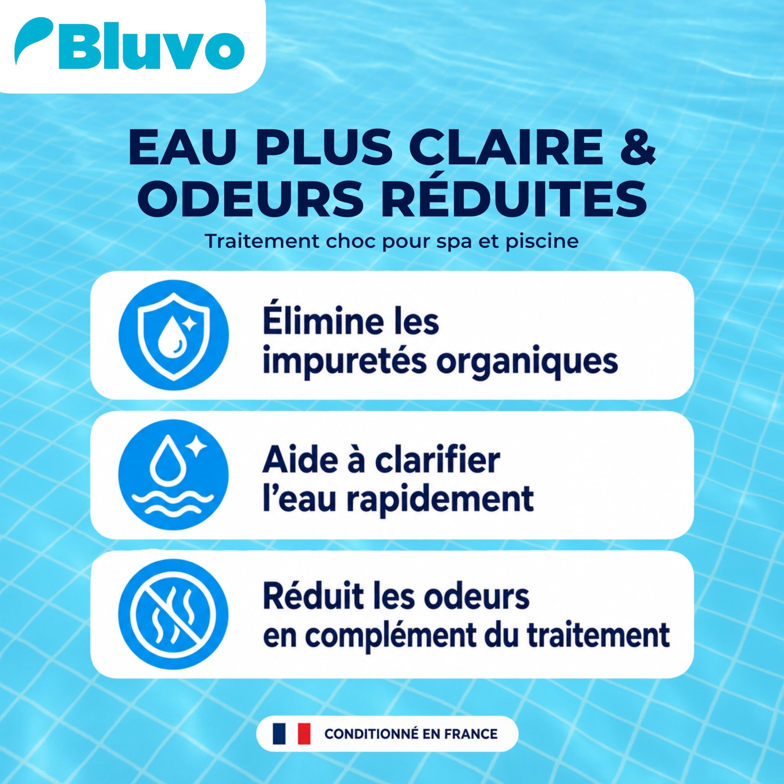Oxygène Actif Poudre 1KG – Traitement Choc sans Chlore pour Spa et Piscine | Clarifie l’Eau et Réduit Les Odeurs | Compatible Chlore et Brome | Conditionné en France