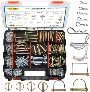 Easily 202PCS Heavy Duty Hitch Pins Kit - Lynch PTO Clip Cotter Pins for Tractors Trailers Trucks Farm Equipment Mowers