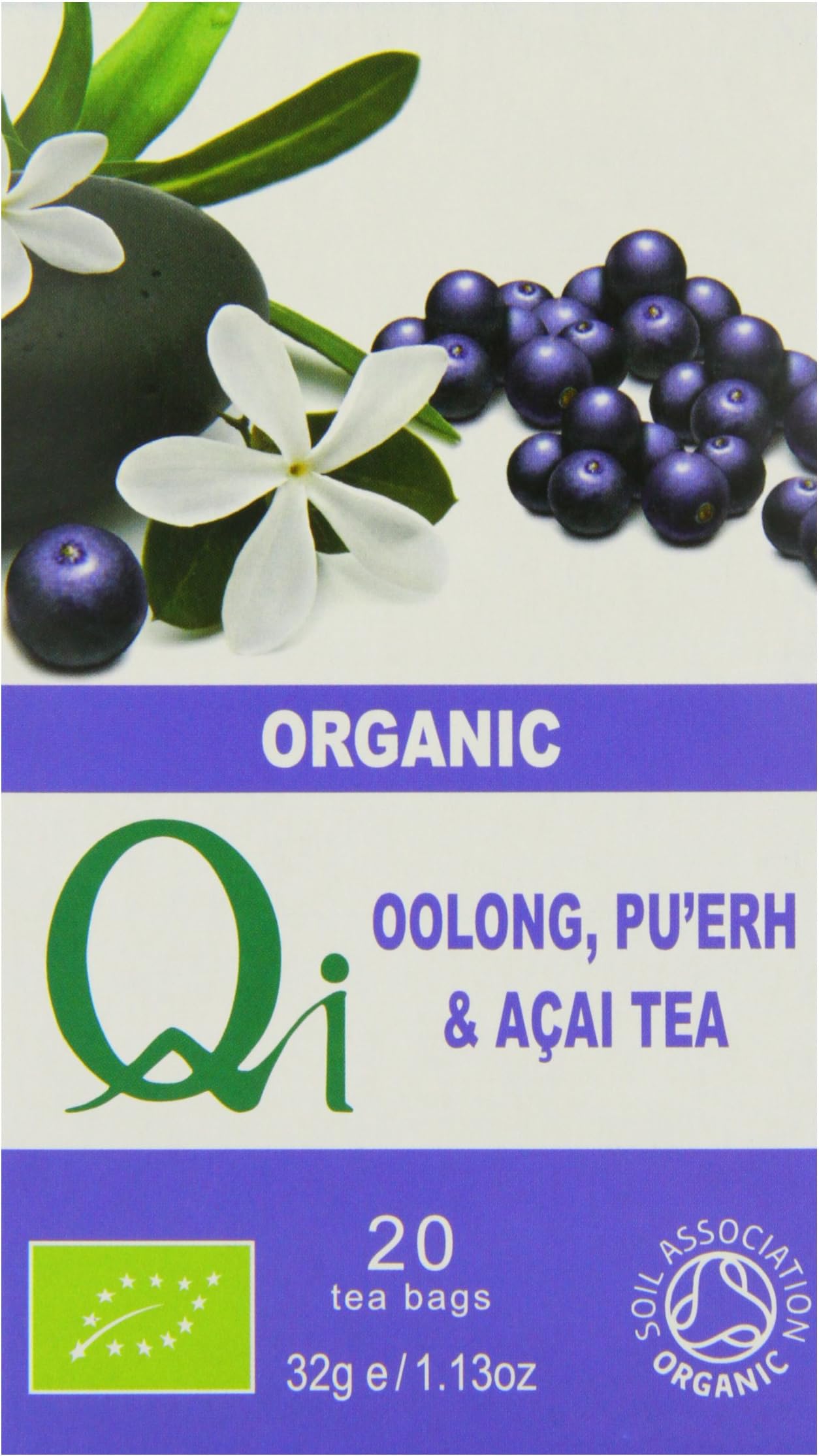 Qi Organic Acai Berry Oolong Tea 20 Teabags (Pack of 6, Total 120 Teabags)