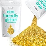 Hemway Eco Friendly Biodegradable Glitter 100g / 3.5oz Bio Cosmetic Safe Sparkle Vegan for Face, Eyeshadow, Body, Hair, Nail and Festival Makeup, Craft - Chunky (1/40 0.025 0.6mm) - Gold