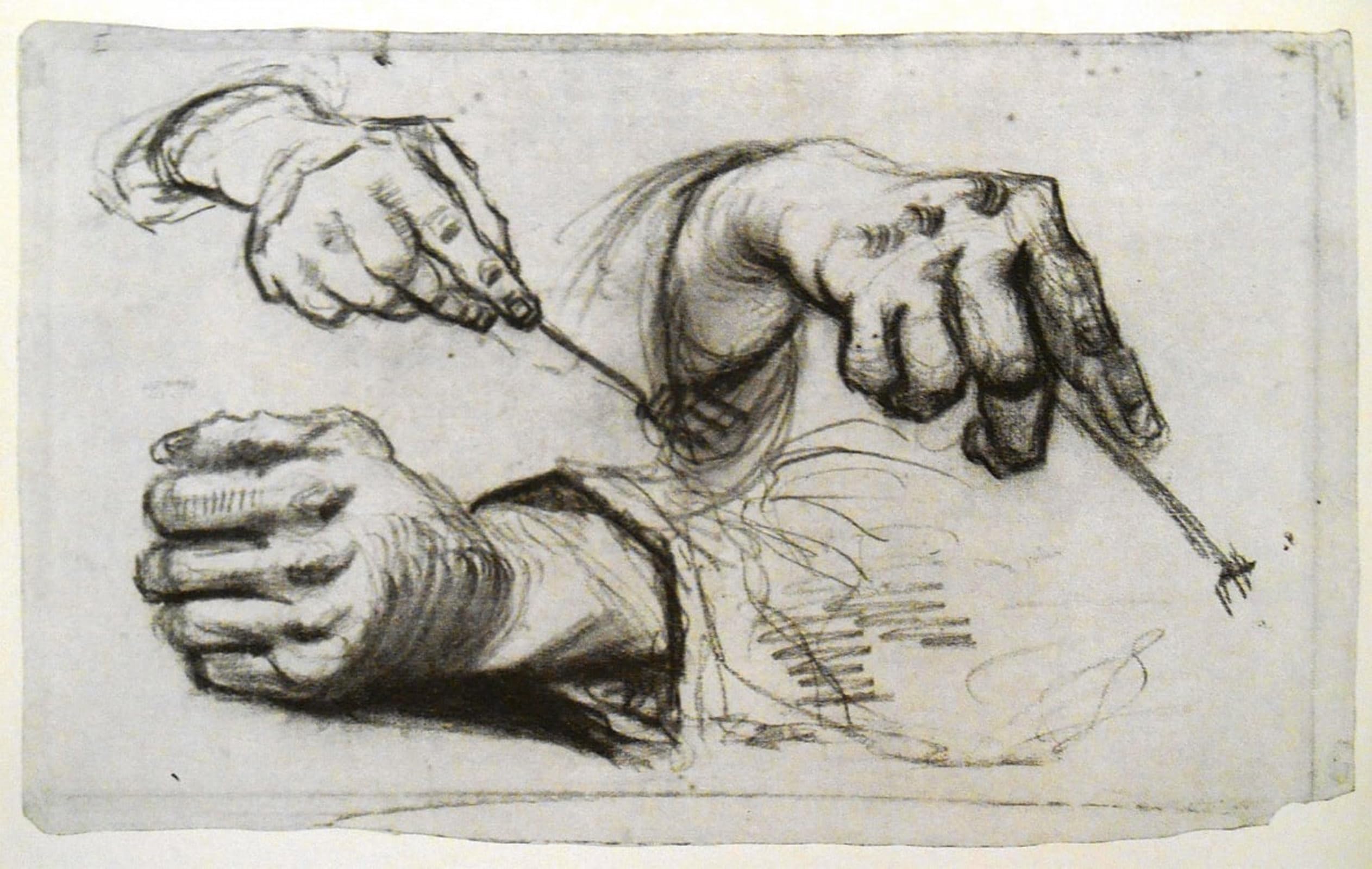 Peinture Murale Trois Mains Van Gogh Toile Murale Abstraite